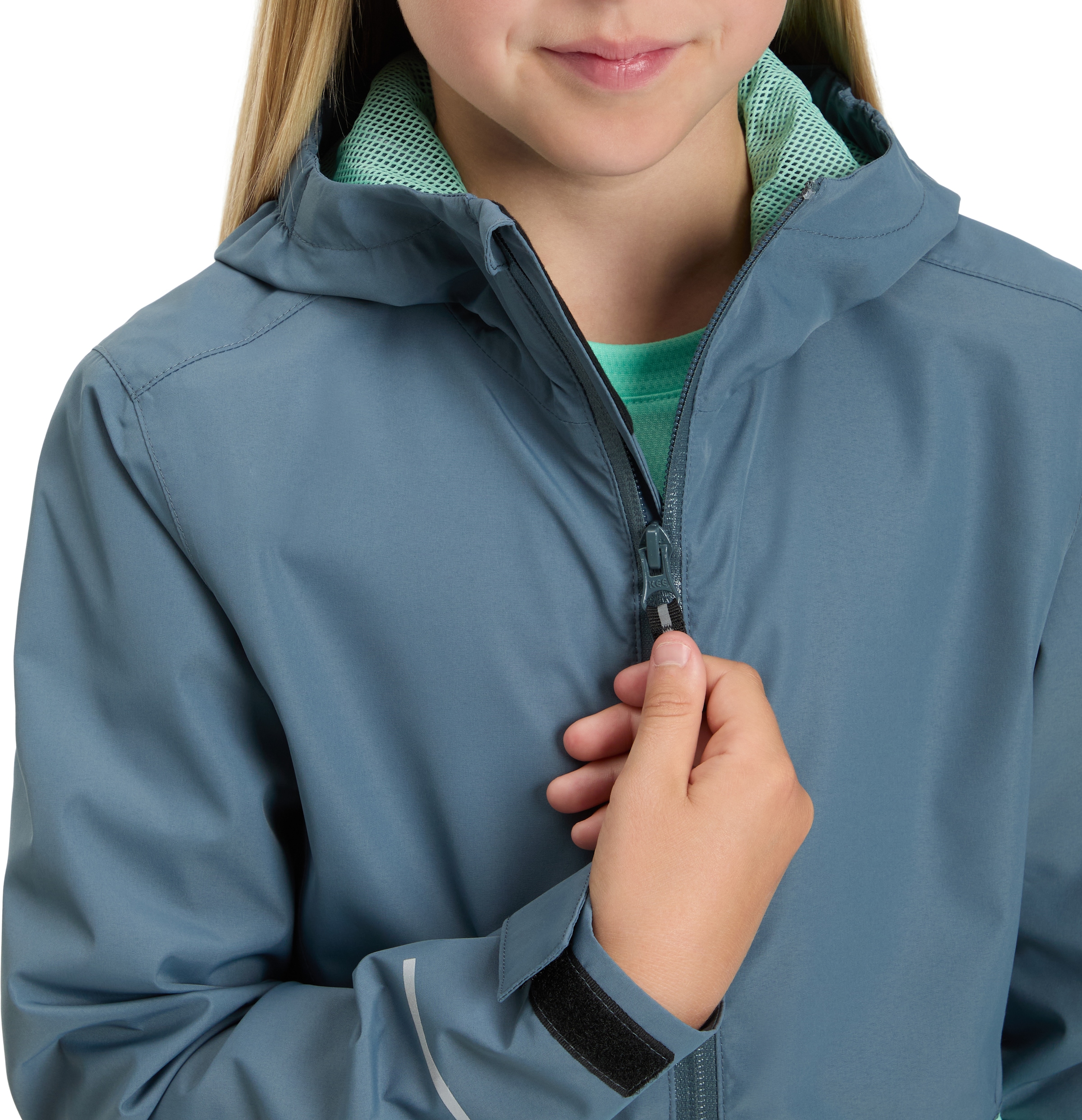 McKINLEY Veste d'extérieur »MÄ.-FUNKTIONS-JACKE ALLALIN LT G« avec capuche insertion contrastée style colorblocking, patte réglable au bras