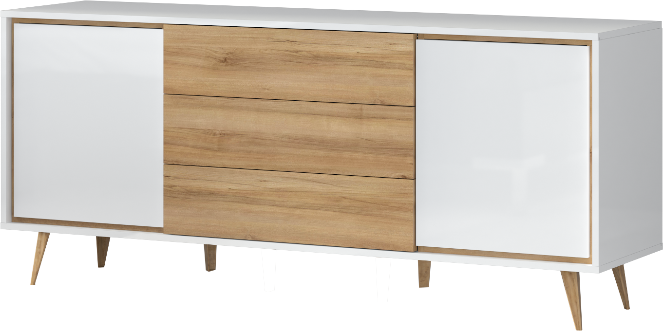 Image of GOODproduct Kommode "Vida" (H/B/T): 78/180/47cm, UV lackiert, hochglänzend, Soft-Close und Push-to-open Funktion