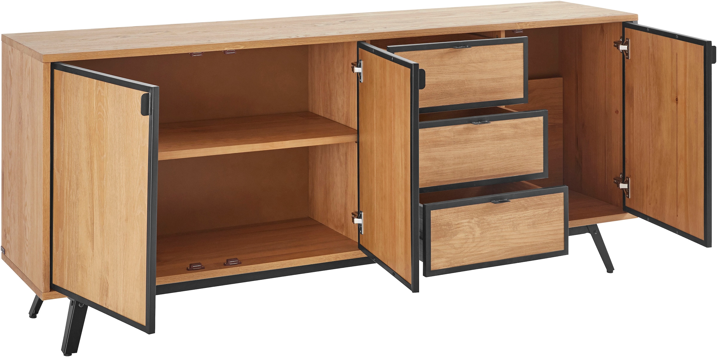 INOSIGN Sideboard »Malu«, Kommode mit Magnetverschluss an den Türen, aus massivem Kiefernholz
