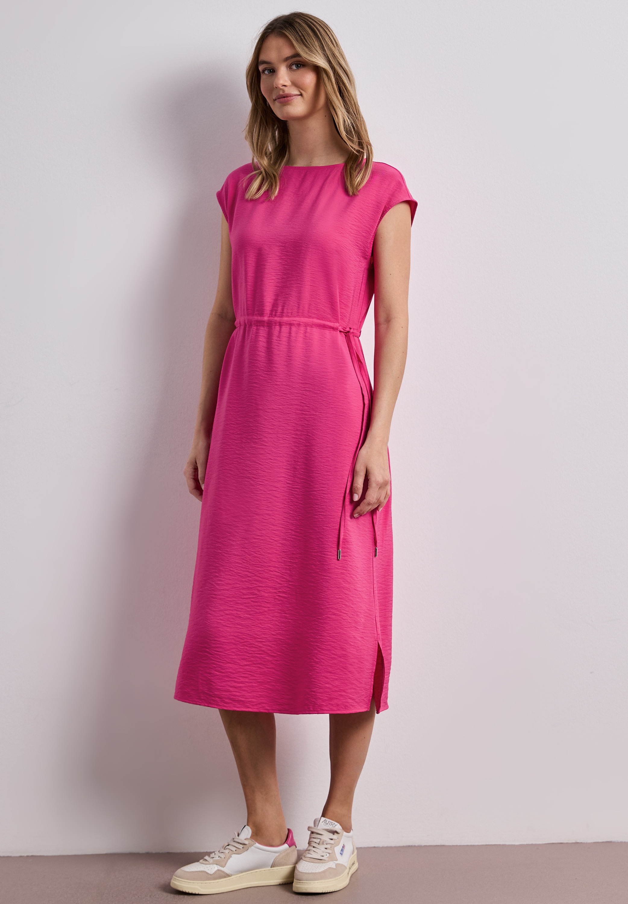 STREET ONE Shirtkleid überschnittene Schultern, mit Tunnelzug
