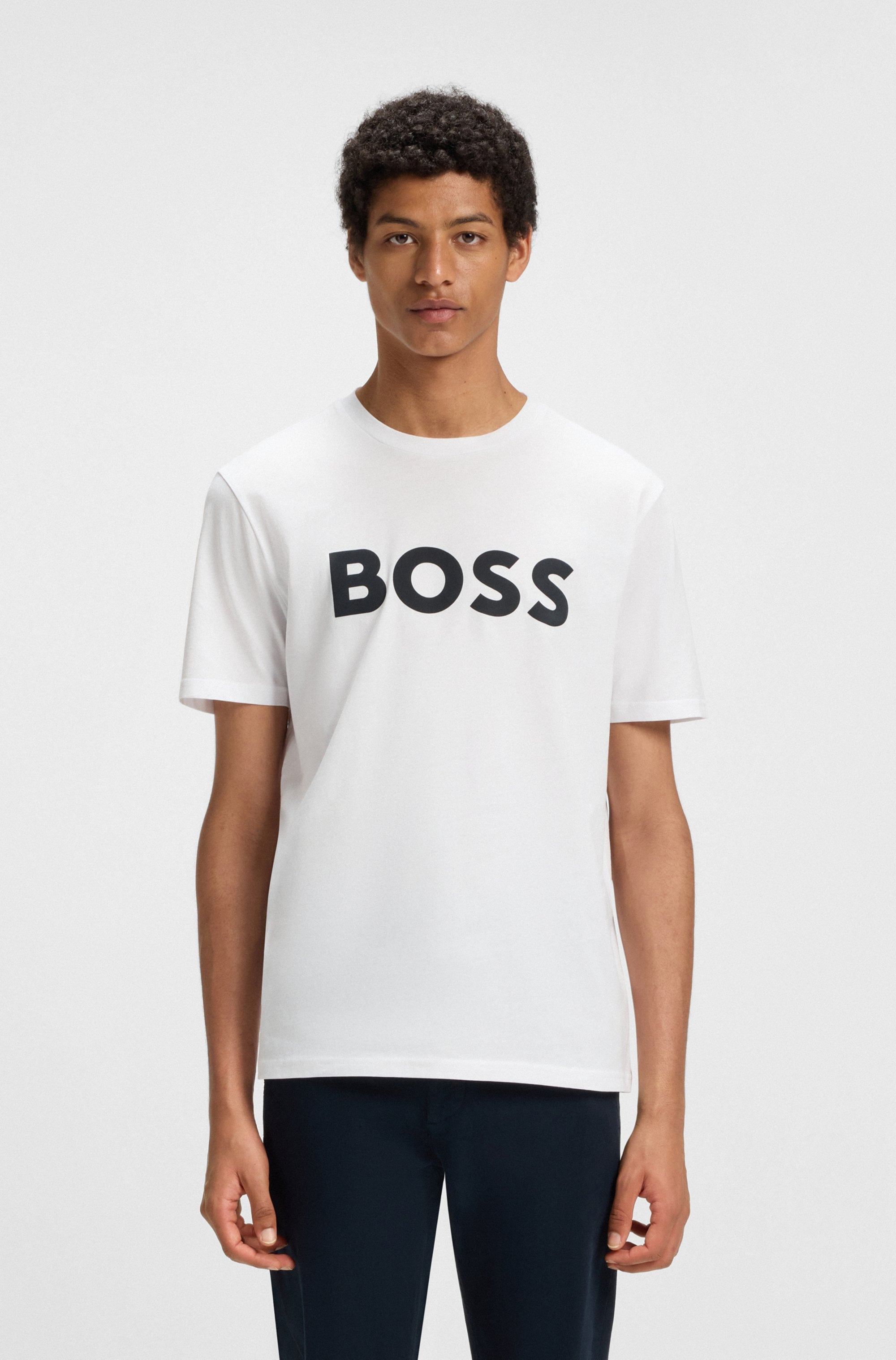 BOSS ORANGE T-Shirt »Thinking«, mit grossem BOSS Druck auf der Brust