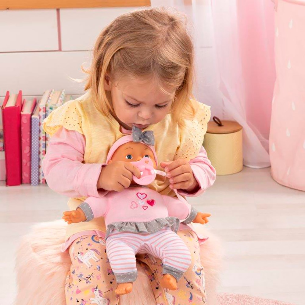 Bayer Poupée bébé »Puppe, 30 cm rosa/grau«