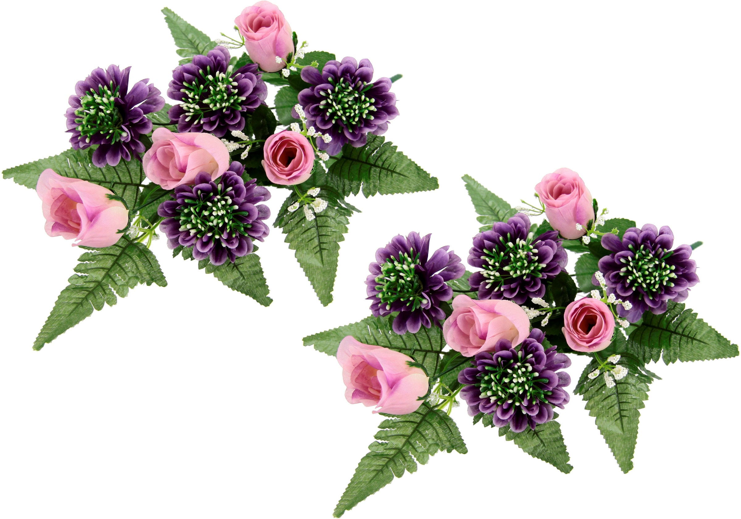 I.GE.A. Kunstblume »Bouquet Rosen und Gerbera zum Legen« 2er Set Kunstblumenstrauss