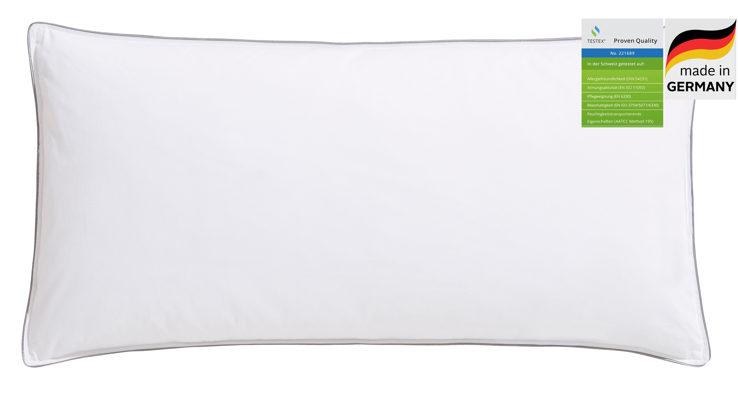 Image of GOODproduct Federkissen "TAMINS, Kopfkissen 80x80 cm, 40x80cm" Füllung: 85 % Federn & 15 % Daunen Bezug: Baumwolle 1 Stk. tlg. Kissen, Made in Germany, Allergiker geeignet (Nomite)