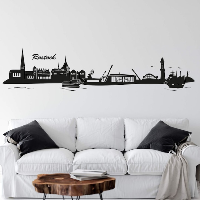 Wall-Art Wandtattoo »Stadt Skyline Rostock 120cm«, (1 St.) günstig kaufen