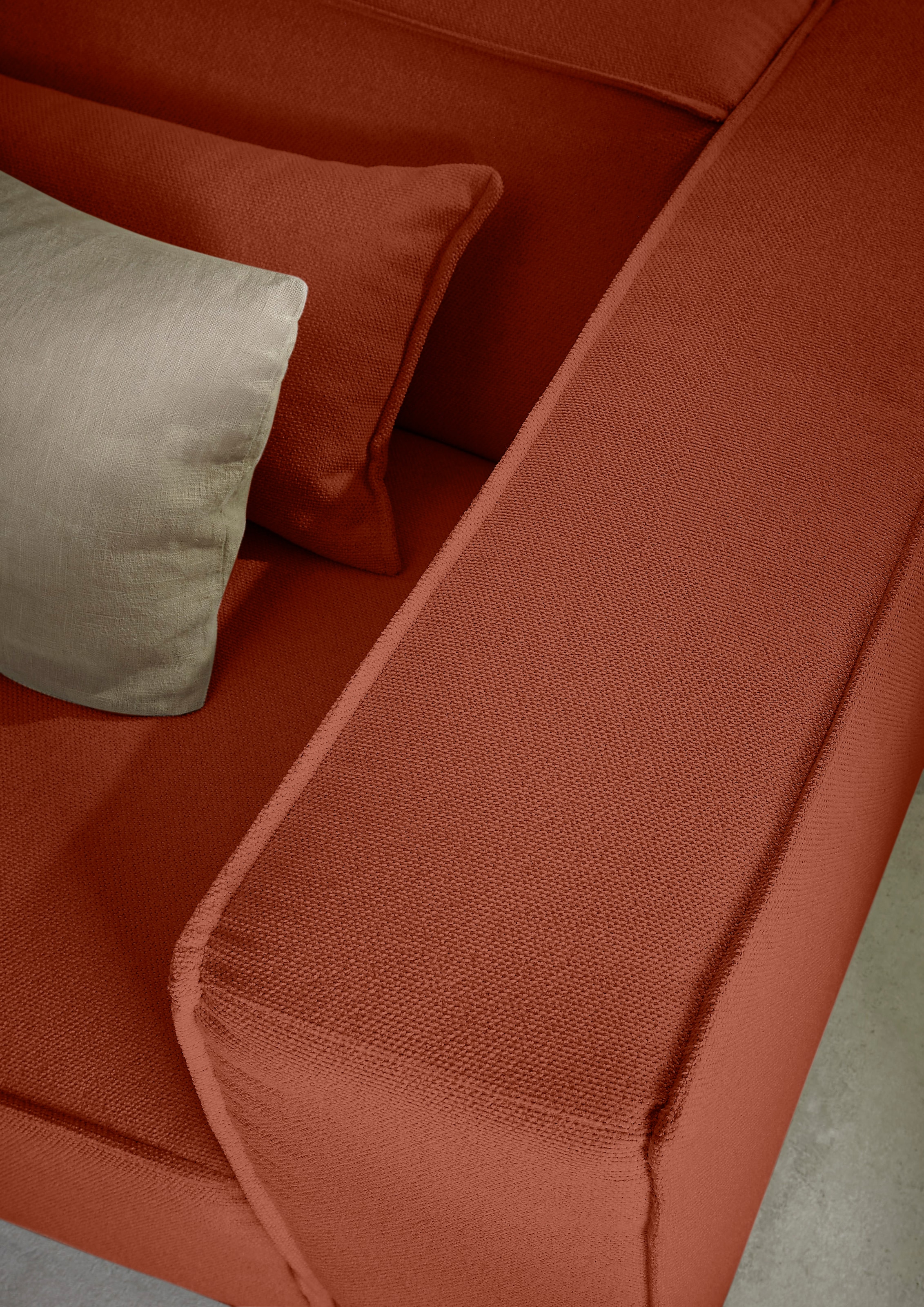 LeGer Home by Lena Gercke Canapé d'angle »PIARA Struktur mit Kedernaht L-Form« ottomane au choix droite/gauche, pieds noirs, confort d'assise agréable