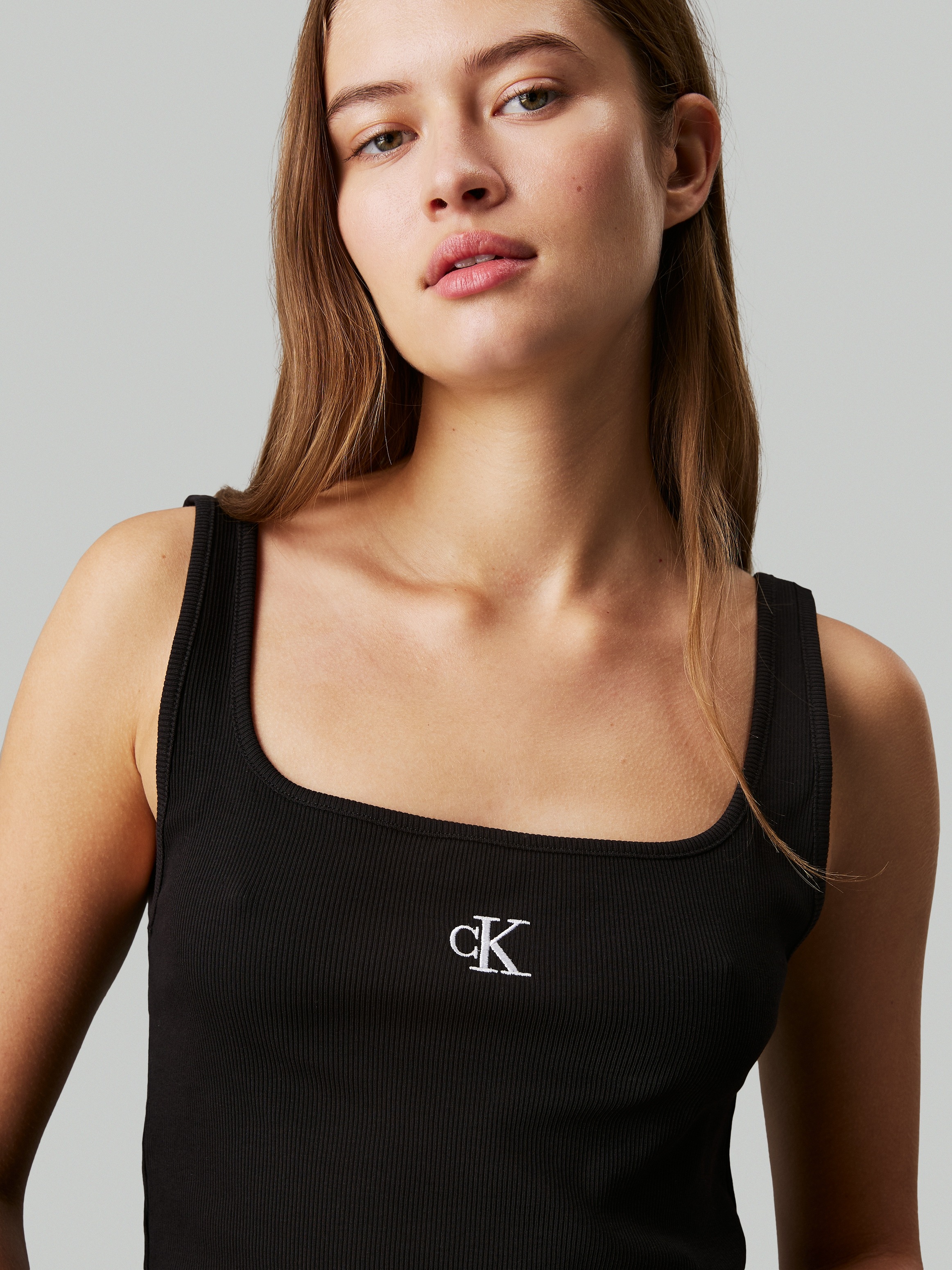 Calvin Klein Jeans Débardeur »CK RIB TANK TOP« mit eckigem Ausschnitt