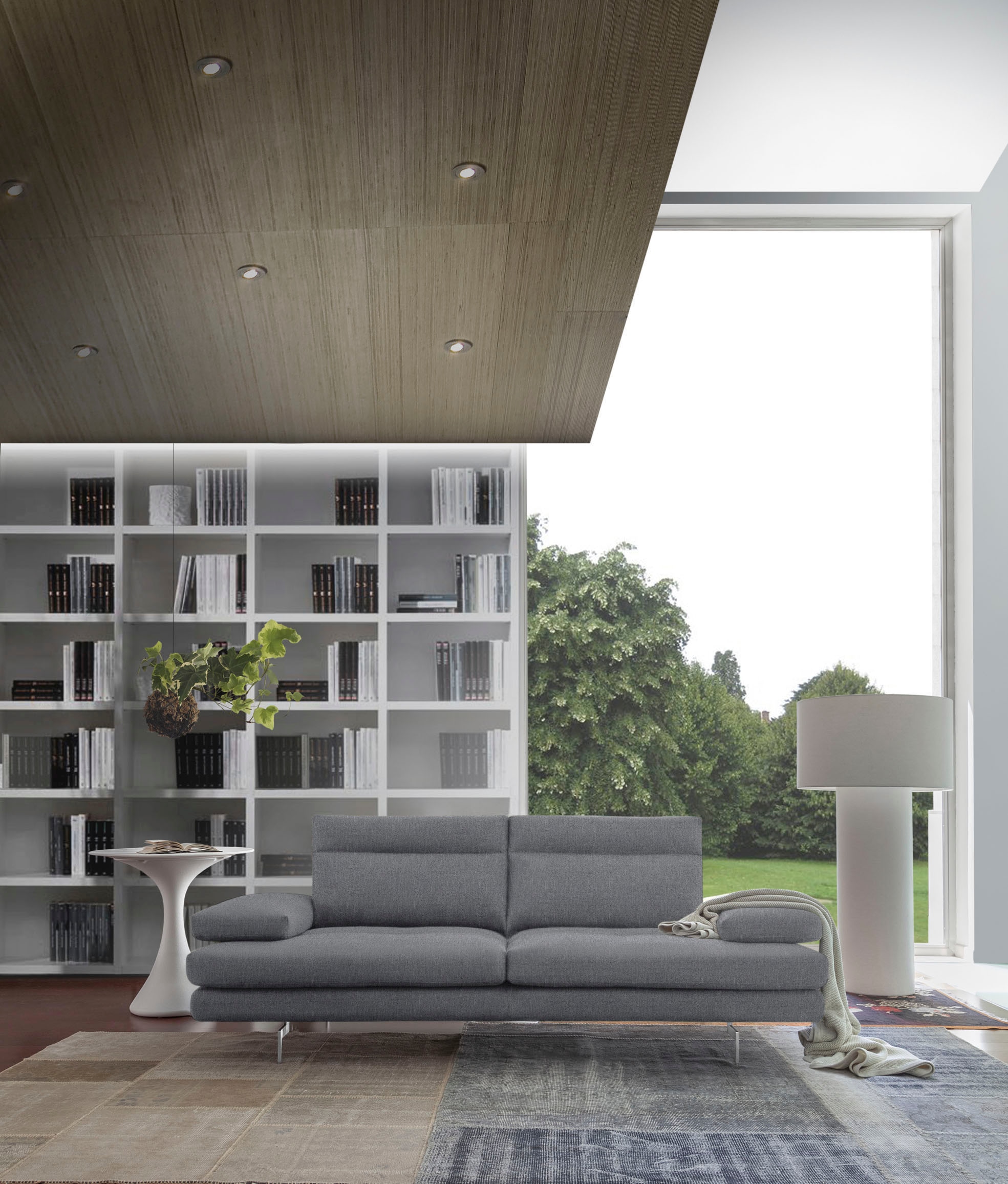 CALIA ITALIA 3-Sitzer »Toby Wing, Designsofa mit hohem Sitzkomfort, bequem und elegant« inklusive Sitztiefenverstellung, Füsse in Chrom glänzend