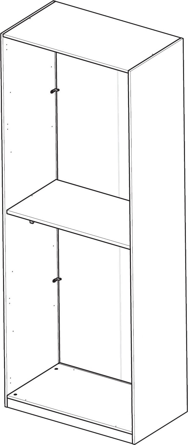 INOSIGN Drehtürenschrank »Jupiter, Kleiderschrank in 3 Breiten, trendiges Steingrau, Griffblende« B/H 92/240 cm, 2-türig, 22 mm starker Boden, funktional