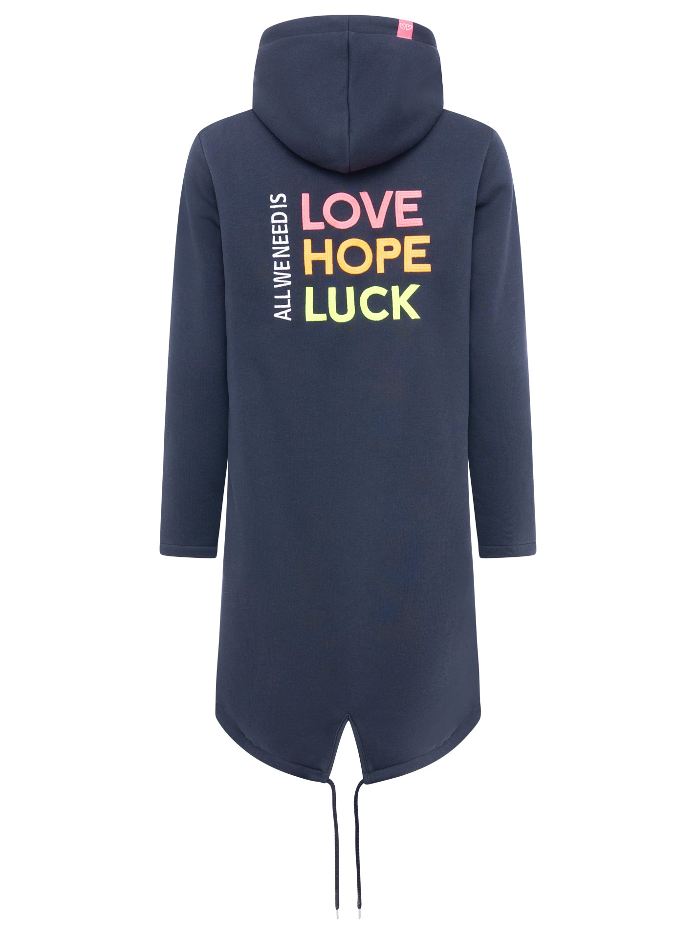 Zwillingsherz Jerseymantel Regular Fit, Langarm, Kapuze, Reissverschluss, Neon-Stickerei