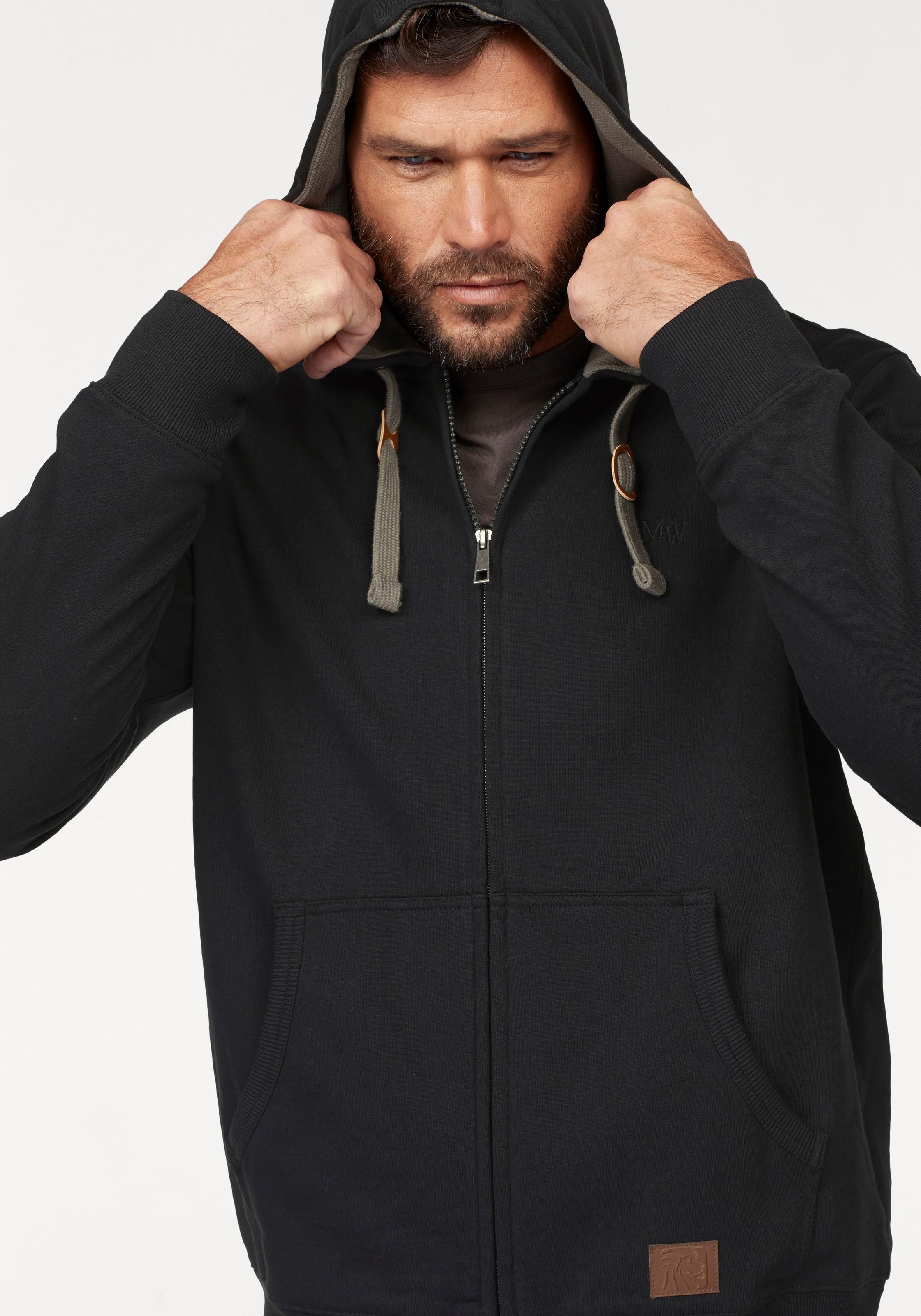 Man's World Kapuzensweatjacke, mit kontrastfarbigem Innenfutter