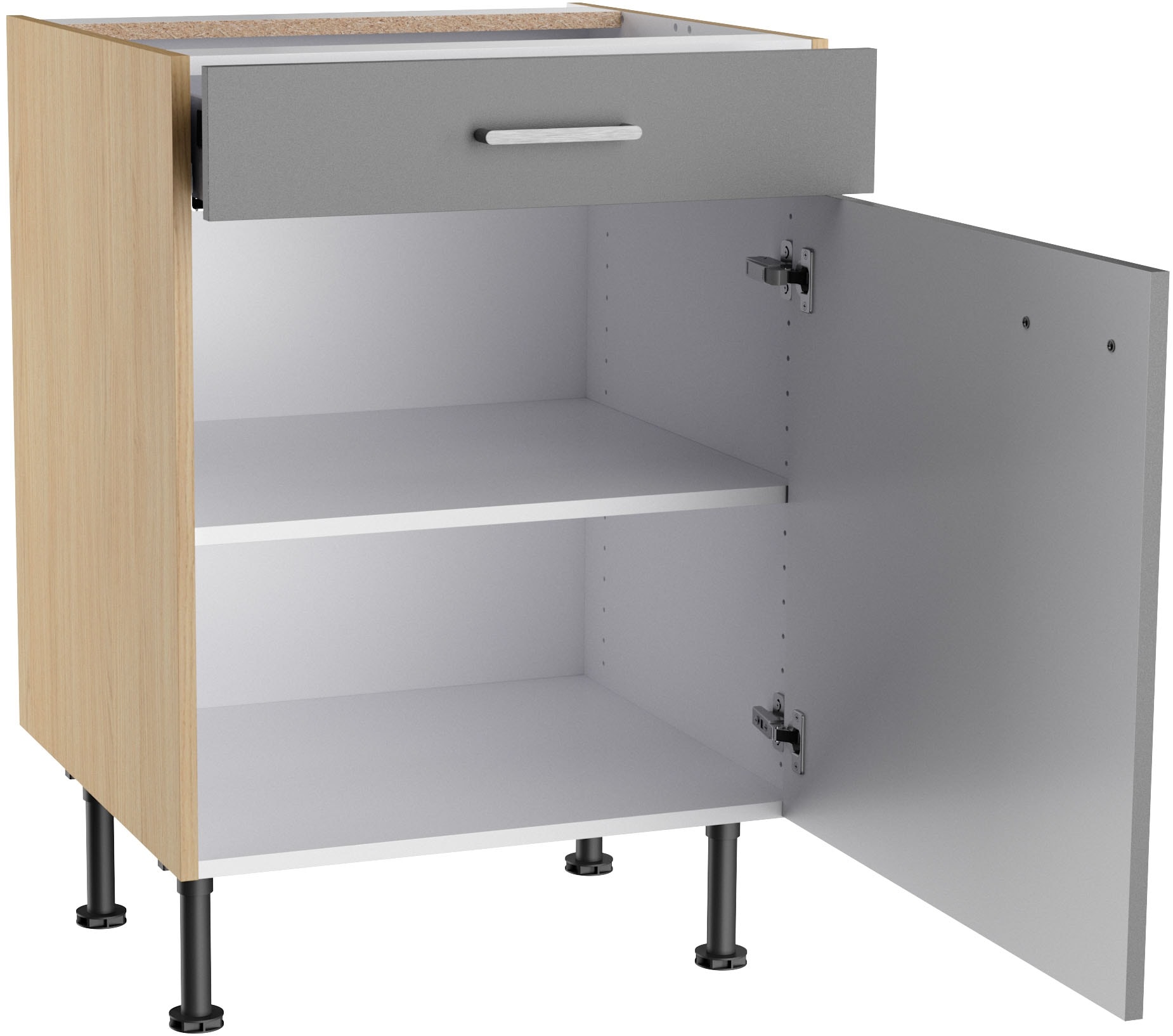 KOCHSTATION Armoire basse »KS-Lucy« Breite 60 cm, höhenverstellbare Füsse, Soft-Close