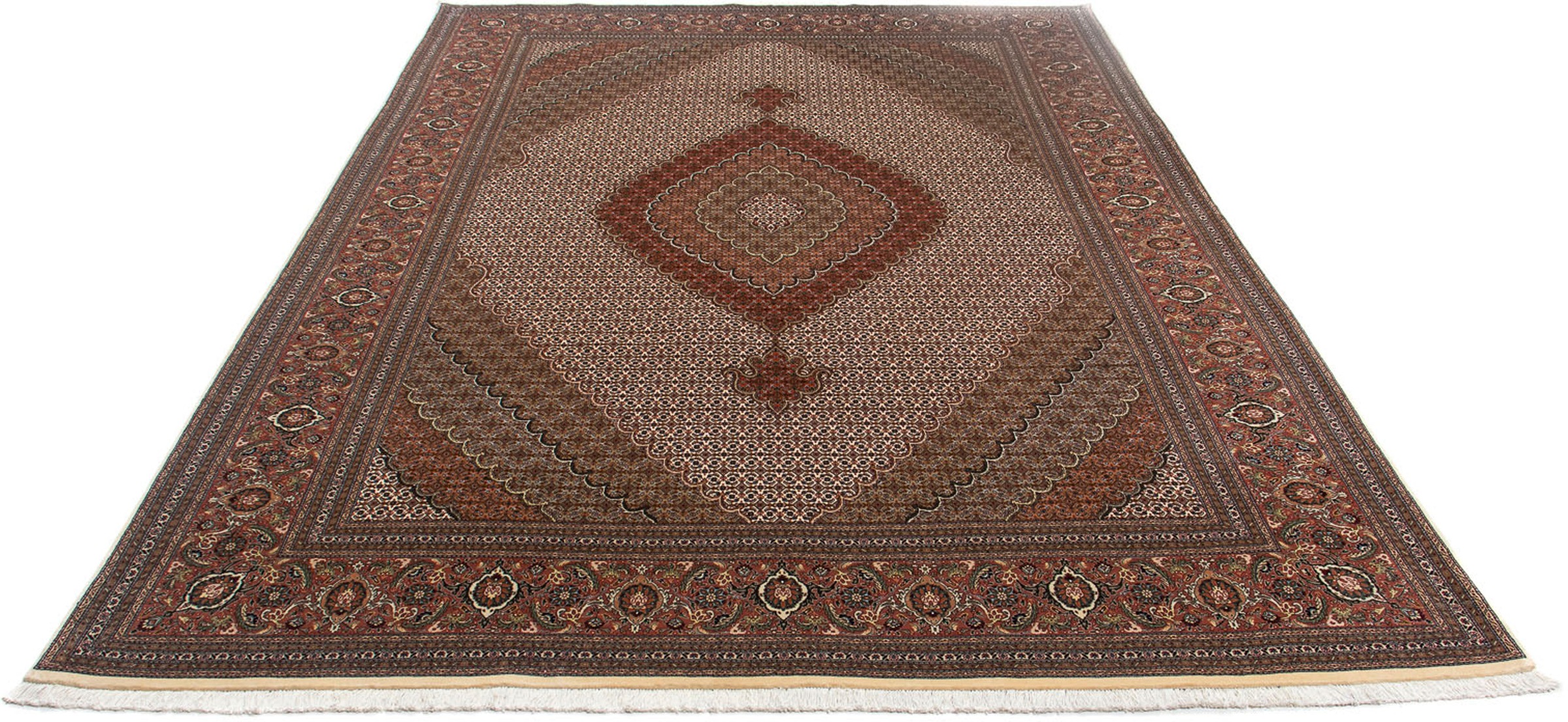 Image of morgenland Orientteppich »Perser - Täbriz - Royal - 349 x 250 cm - braun«, rechteckig, 7 mm Höhe, Wohnzimmer, Handgeknüpft, Einzelstück mit Zertifikat bei Ackermann Versand Schweiz