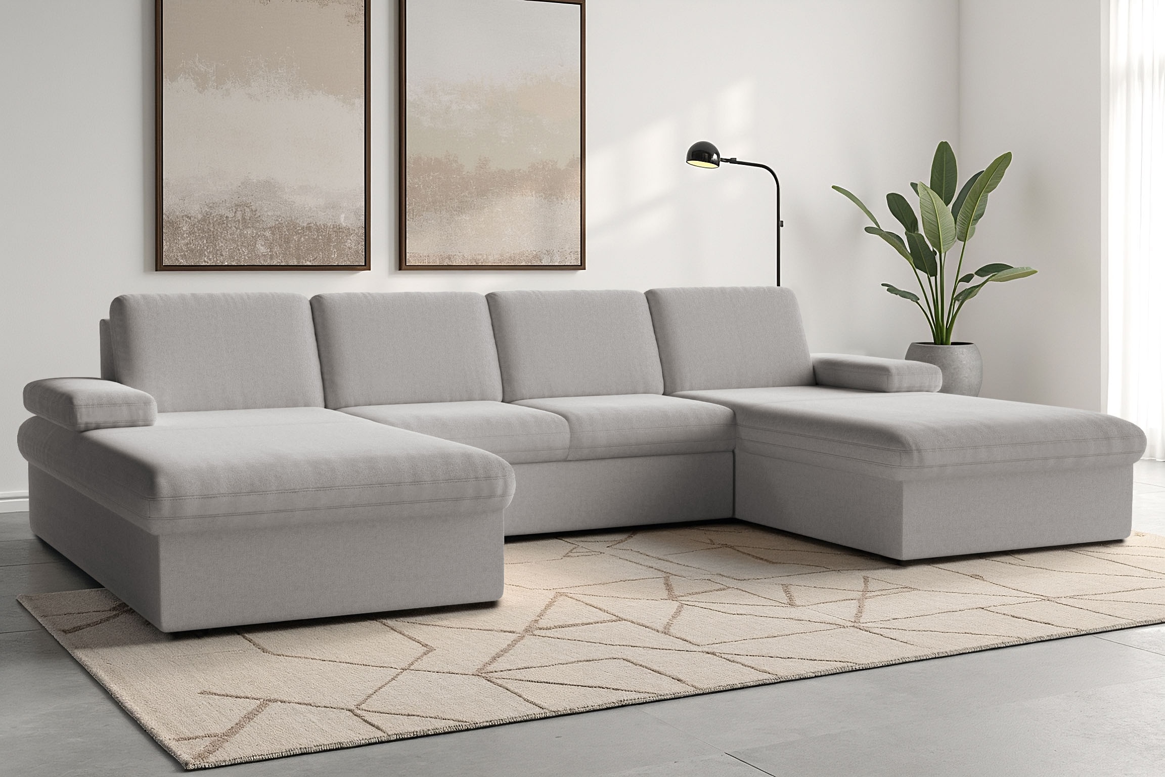 sit&more Wohnlandschaft »Moreno U-Form, B: 309 cm« mit Armteilverstellung, optional Bettfunktion