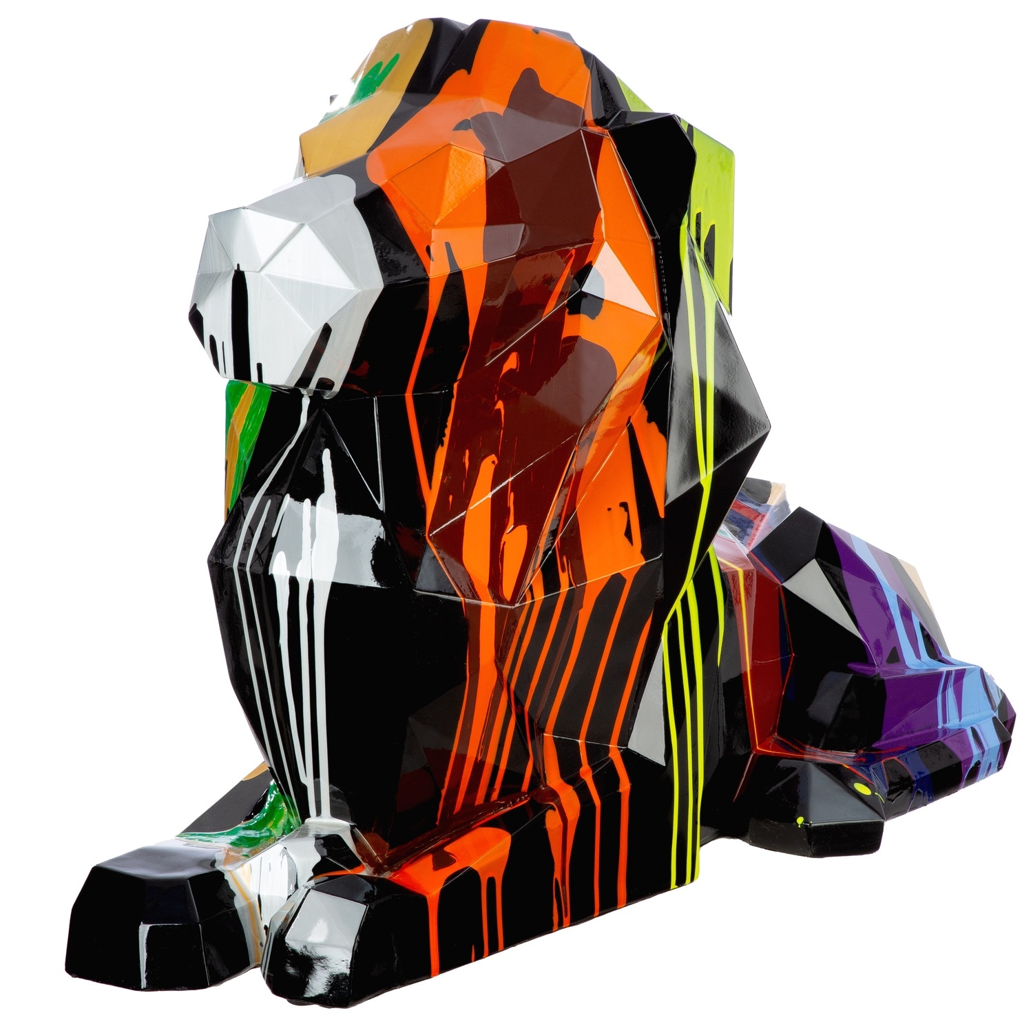 Image of GILDE Skulptur "Figur Löwe; geometrisch Lionaro mehrfarbig" Tierfigur Kunstfigur Pop-Art-Stil Designobjekt Sammlerfigur