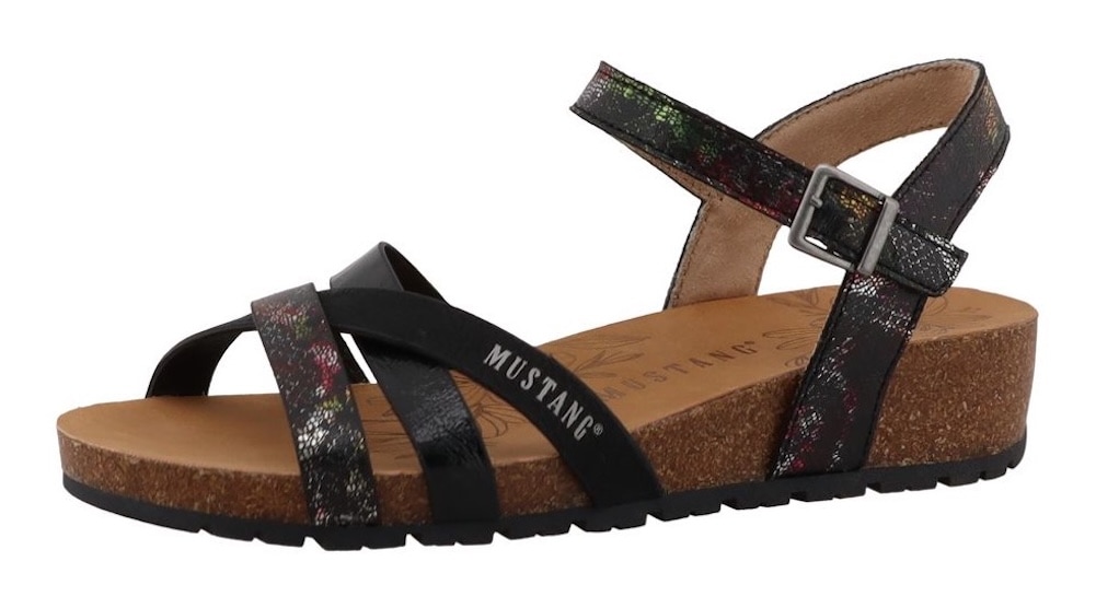 Image of Mustang Shoes Sandalette "Magnolia" Riemchensandale, Sommerschuh mit modischem Druck