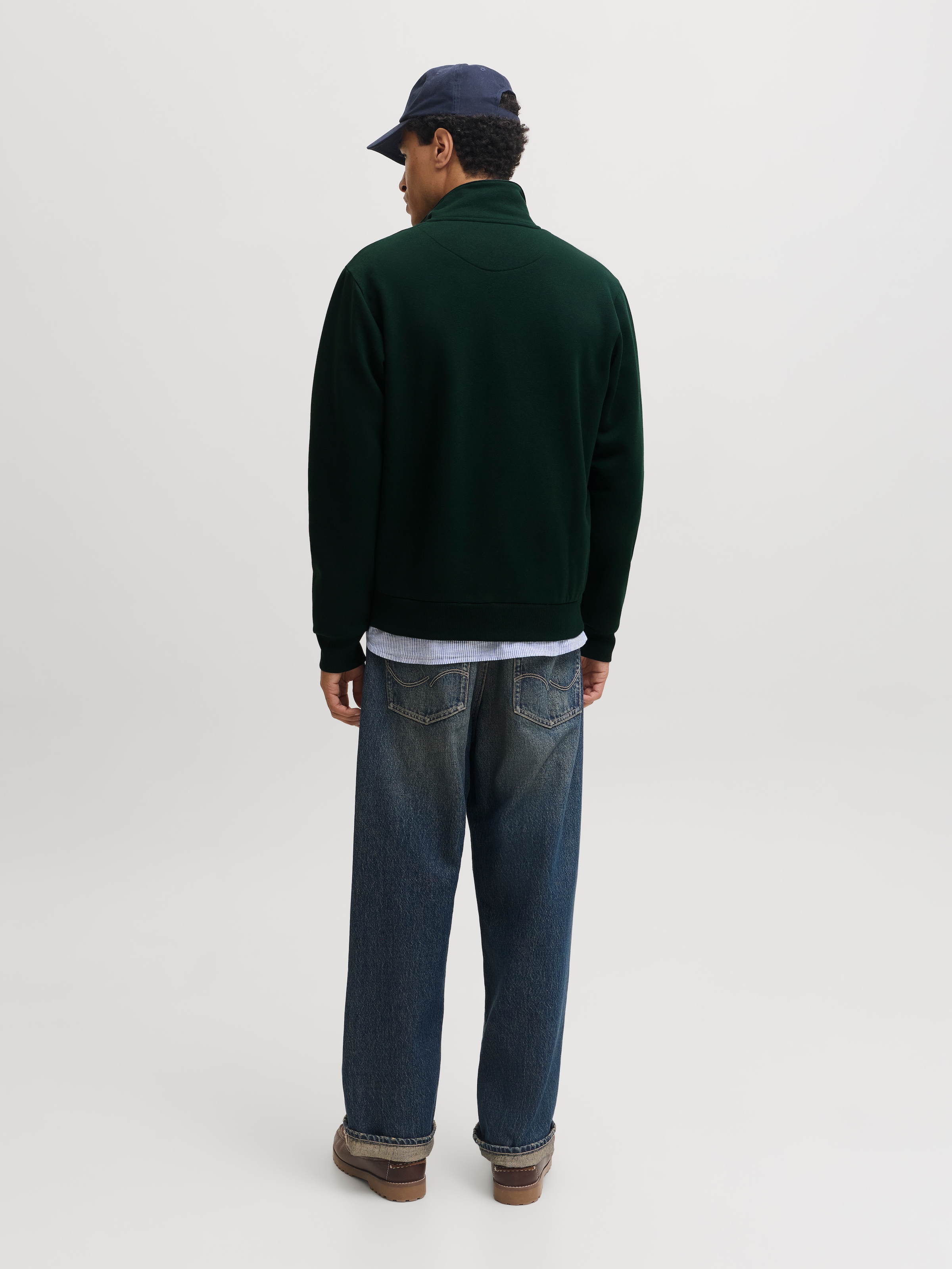 Jack & Jones Veste sweat »JJEBRADLEY SWEAT ZIP HN NOOS« mélange de matériaux, coupe régulière