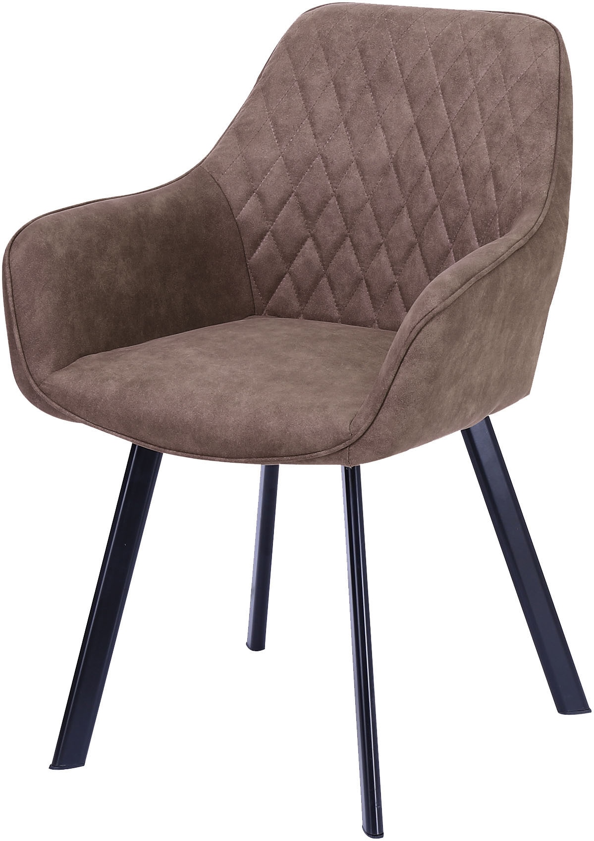 SalesFever Chaise avec accoudoirs »Cardiff Bequemer Esszimmerstuhl« (Ensemble) 2 cuisEnsemble double élégant : dossiers avec charmante piqûre losange