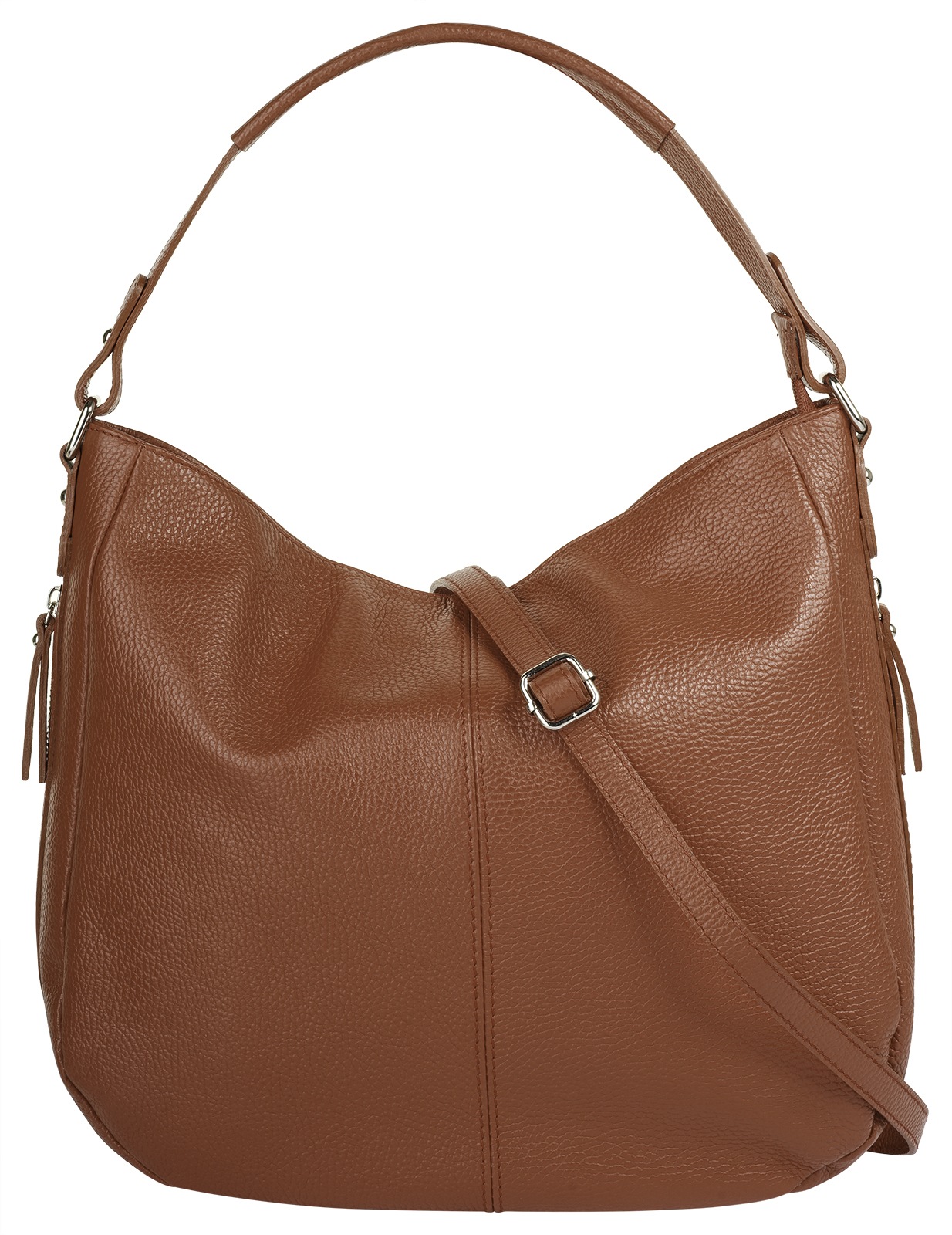Cluty, Unisex, Shopper echt Leder, Made in Italy, cognac, B/H/T: 34cm x 31cm x 9cm onesize, Höhe 31 cm x Breite 34 cm x Tiefe 9 cm
