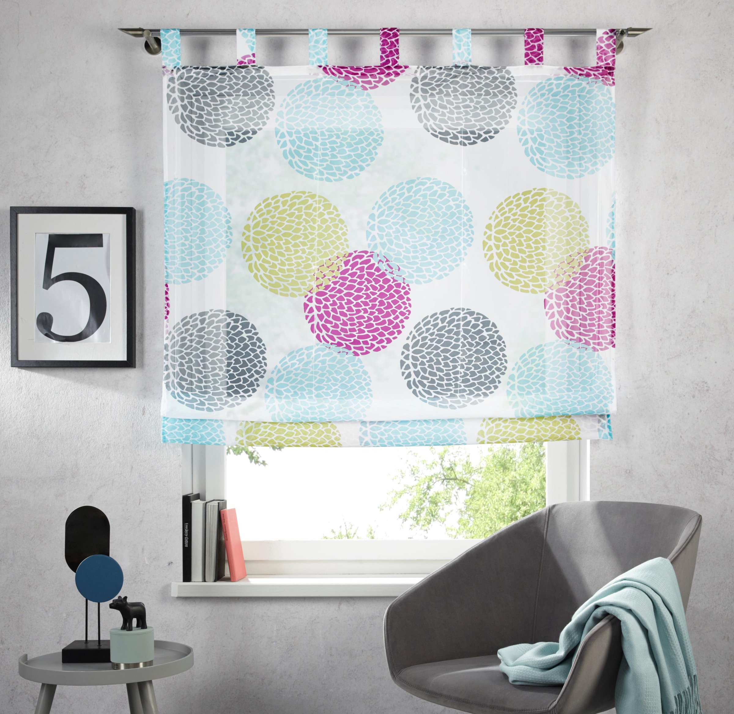 Raffrollo »Belem«, my home, mit Schlaufen