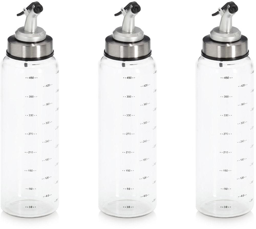 Image of Zeller Present Menage-Set "Essig-/Ölflasche, 3-tlg." präziser Ausguss, 500 ml