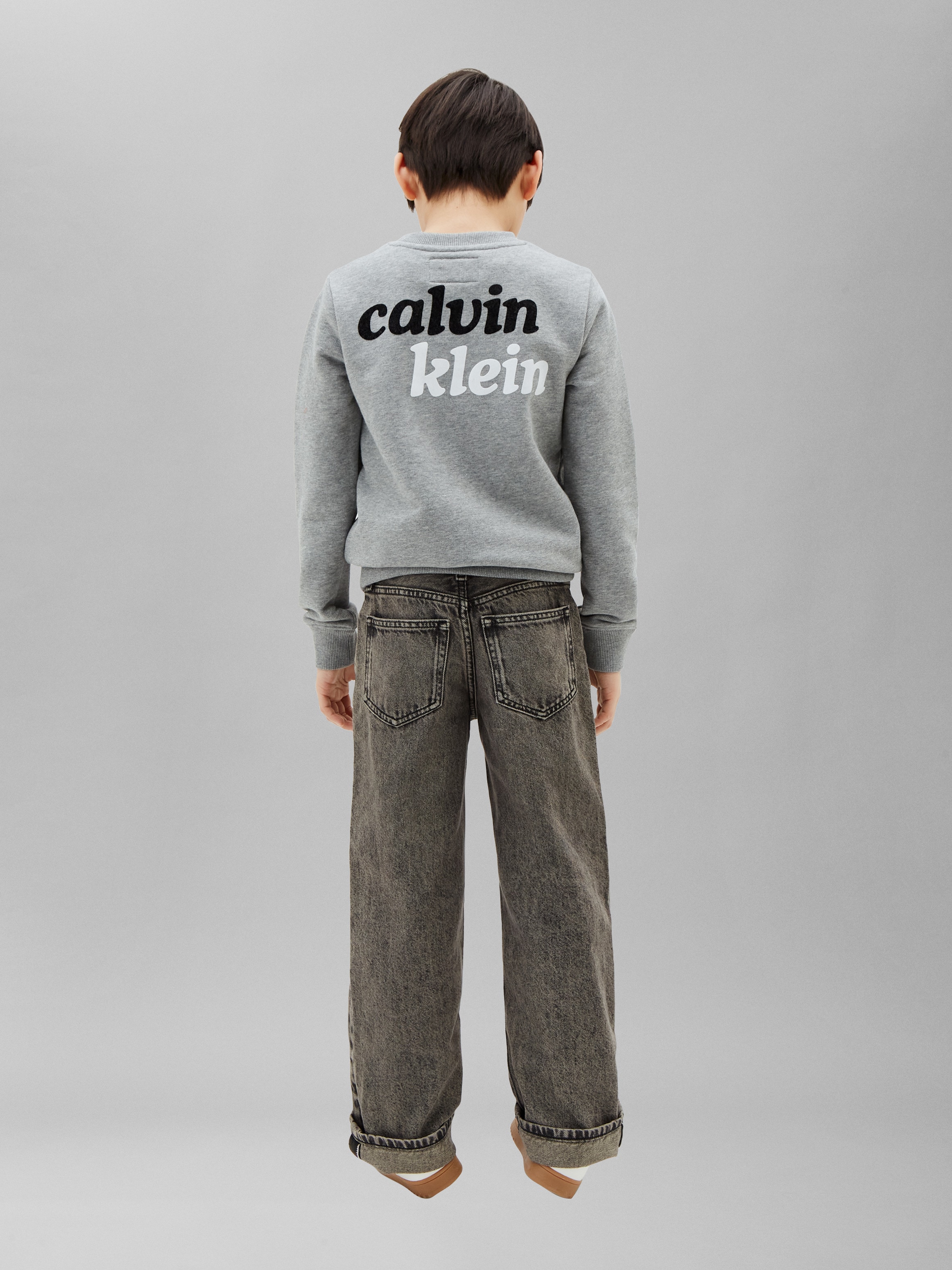 Calvin Klein Jeans Sweatshirt , Logoschriftzug auf dem Rücken, Regular Fit, Baumwollmix
