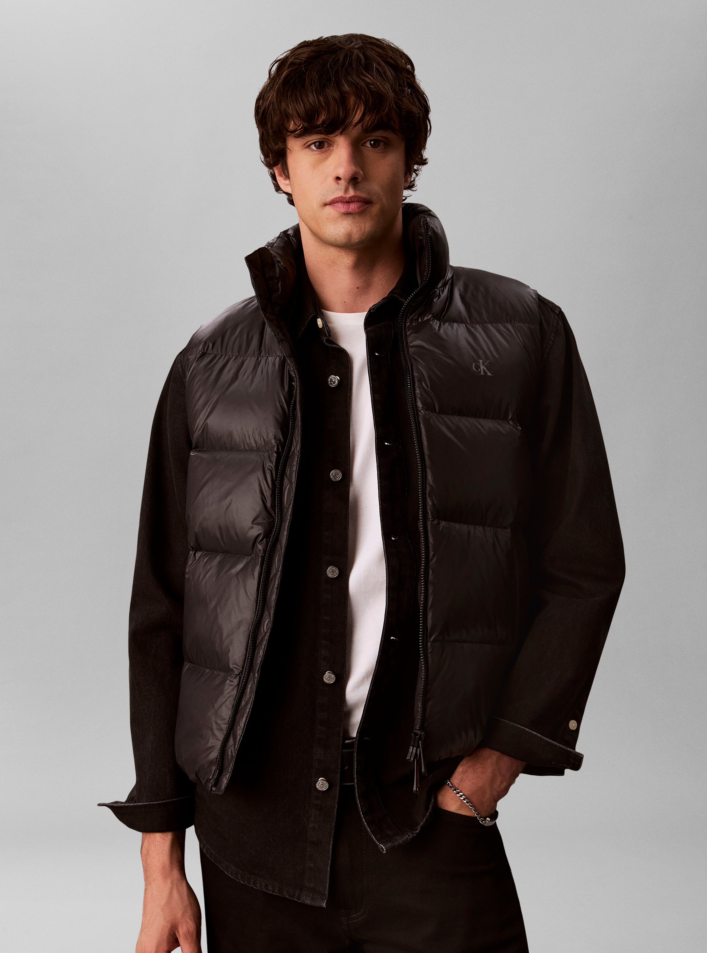 Image of Calvin Klein Steppjacke "GLOSSY STAND COLLAR DOWN" ohne Kapuze Regular fit mit Stehkragen
