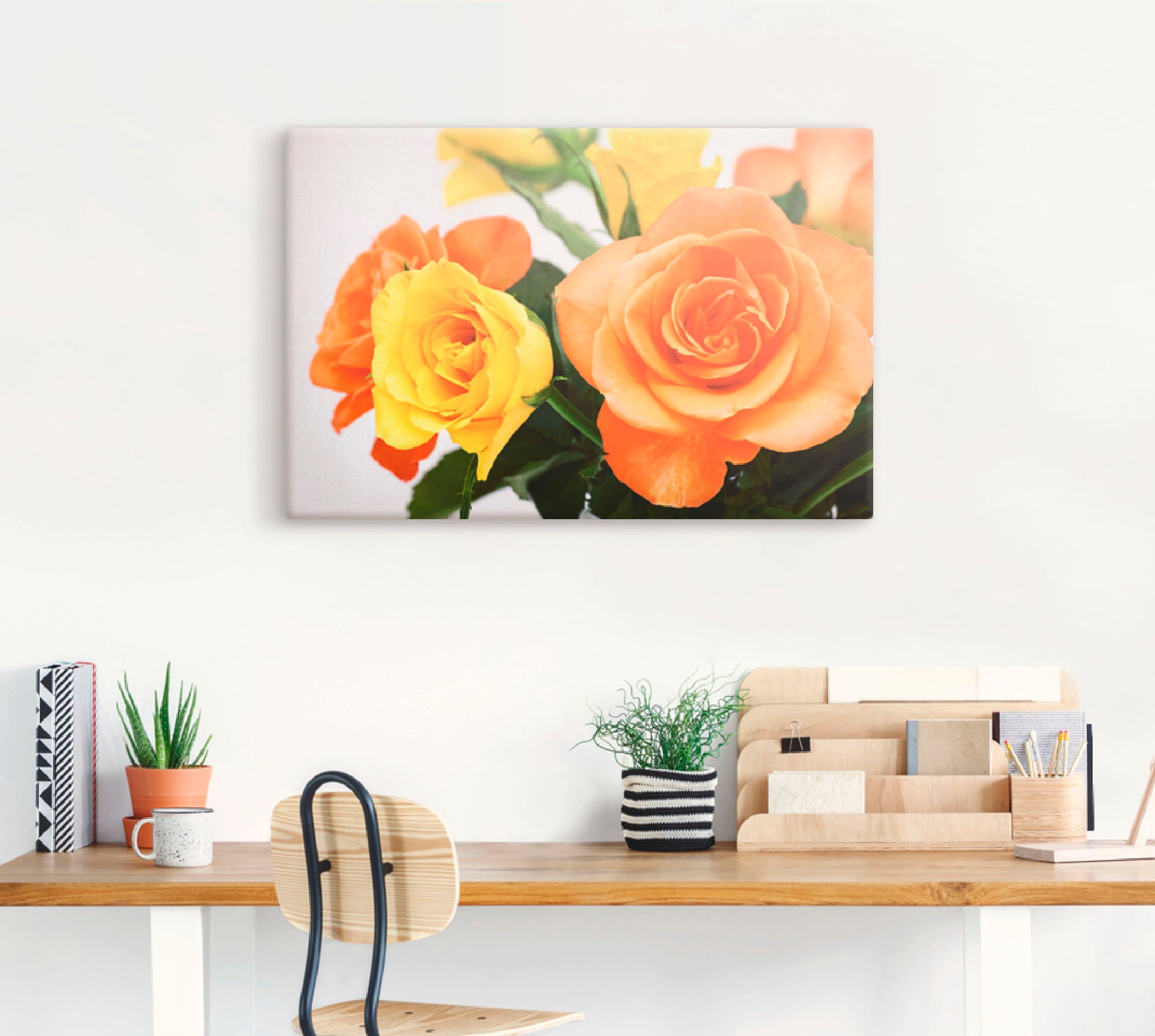 Artland Tableau sur toile »Rosenstrauss« 1 cuis tlg. auf Holzrahmen gespannt