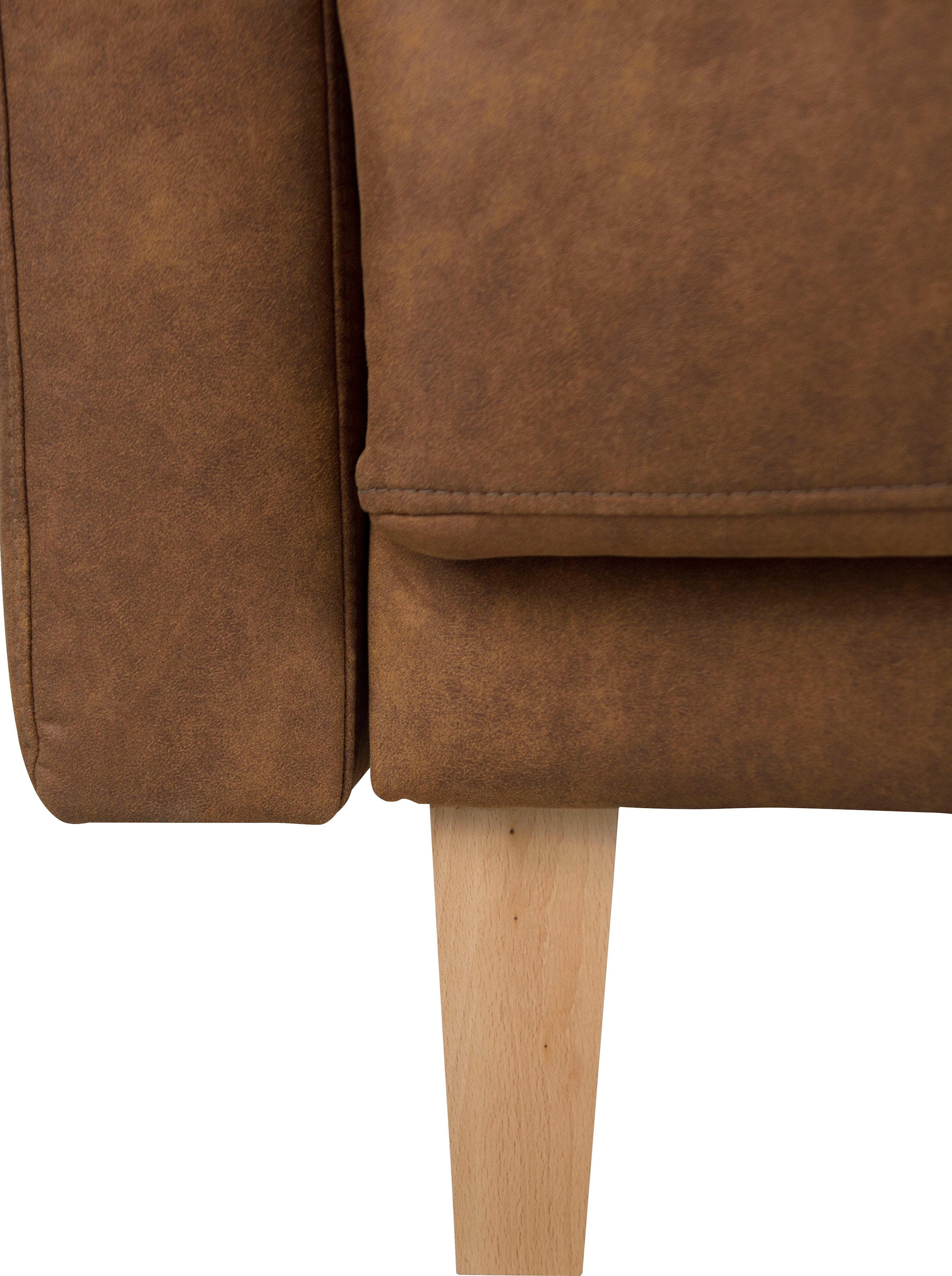 Home affaire 2-Sitzer »TRIPLO mit Wellenunterfederung, Masse B/T/H: 165/100/89 cm«, Sofa mit Steppung im Rückenbereich, incl. Rückenkissen und Zierkissen