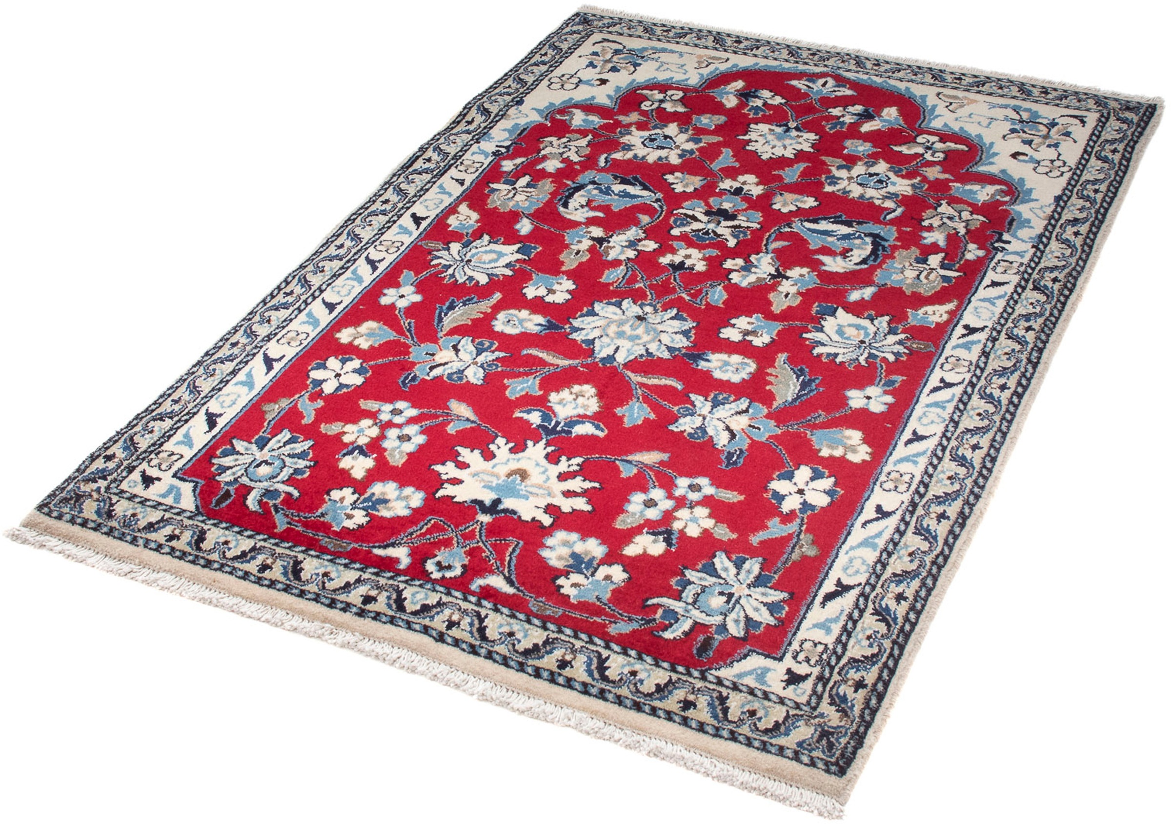 Image of morgenland Orientteppich »Perser - Nain - 142 x 98 cm - dunkelrot«, rechteckig, 10 mm Höhe, Wohnzimmer, Handgeknüpft, Einzelstück mit Zertifikat bei Ackermann Versand Schweiz