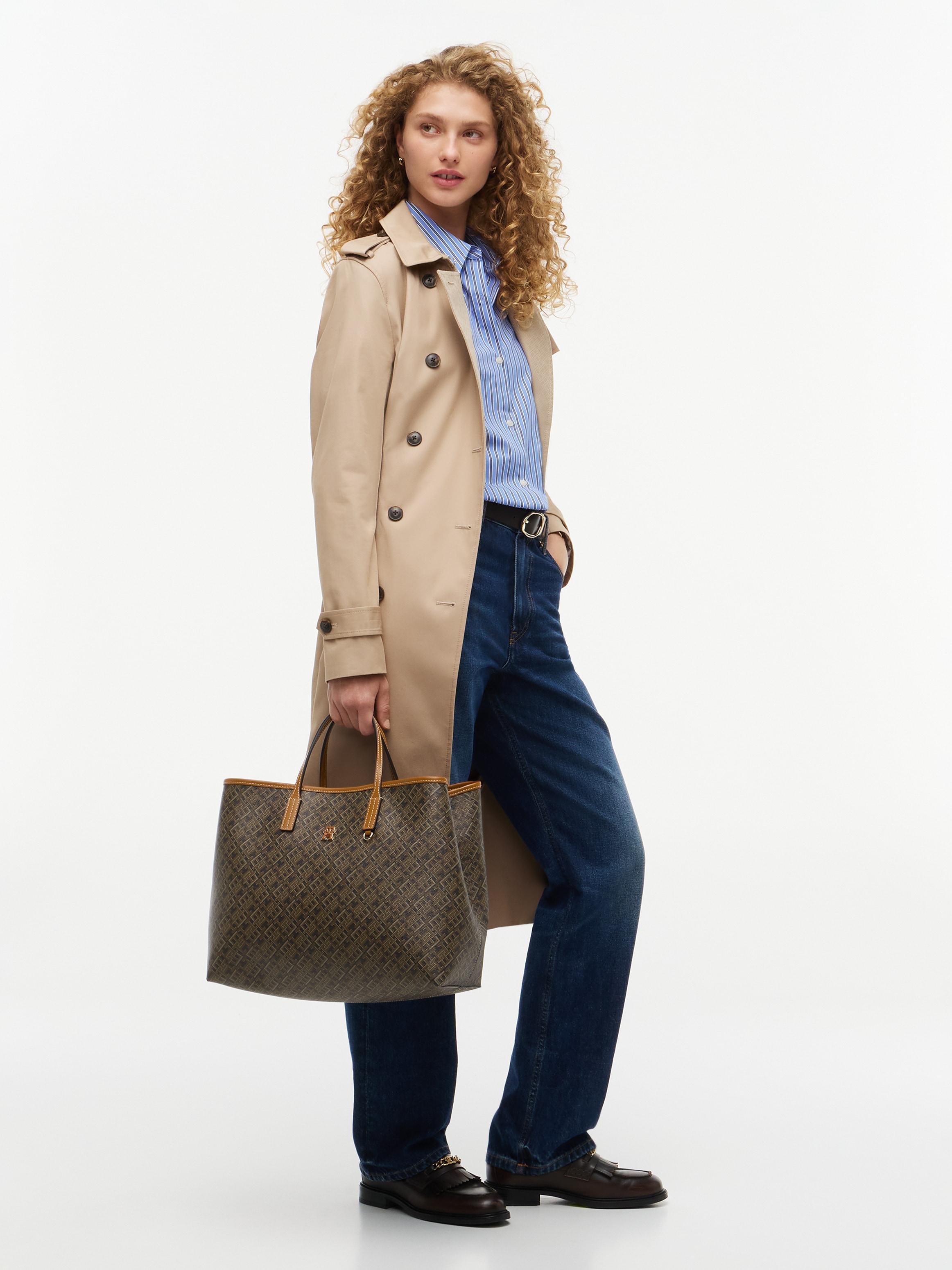 Tommy Hilfiger Sac à main »TH MONOPLAY SATCHEL« Sac bandoulière femme, sac à épaule avec imprimé logo TH intégral