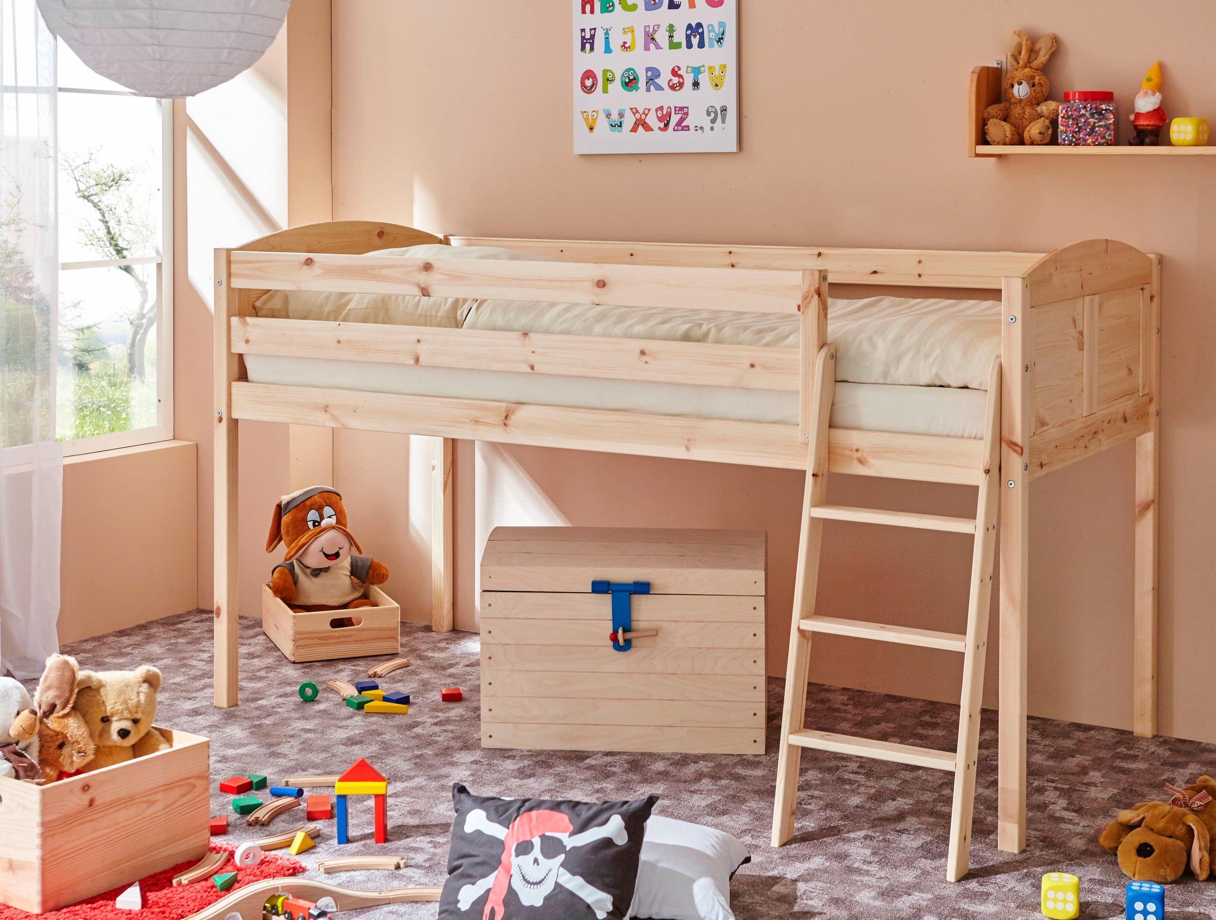 Image of Ticaa Hochbett »Eric«, mit Rollrost, Kiefer bei Ackermann Versand Schweiz