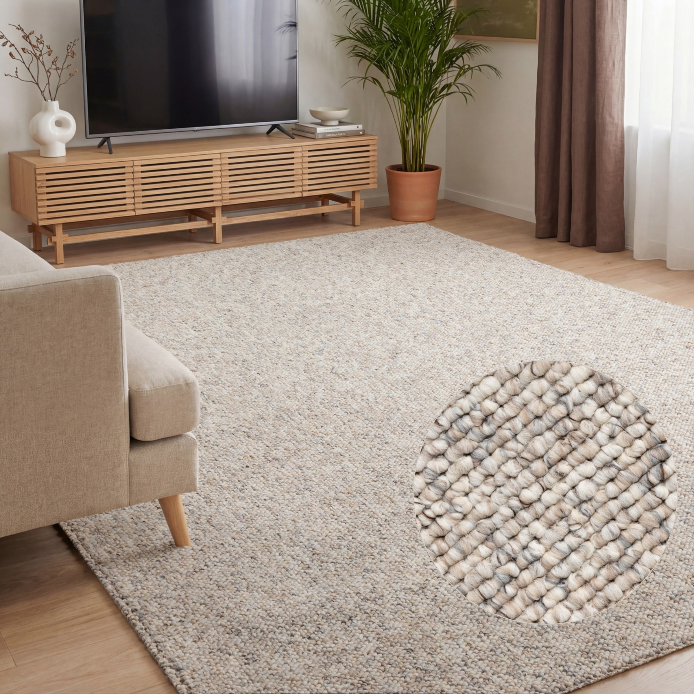 Image of ELLE DECORATION Teppich "Rocco" rechteckig 10 mm Höhe Läufer, waschbar, Wohnzimmer, Esszimmer, Woll-Optik