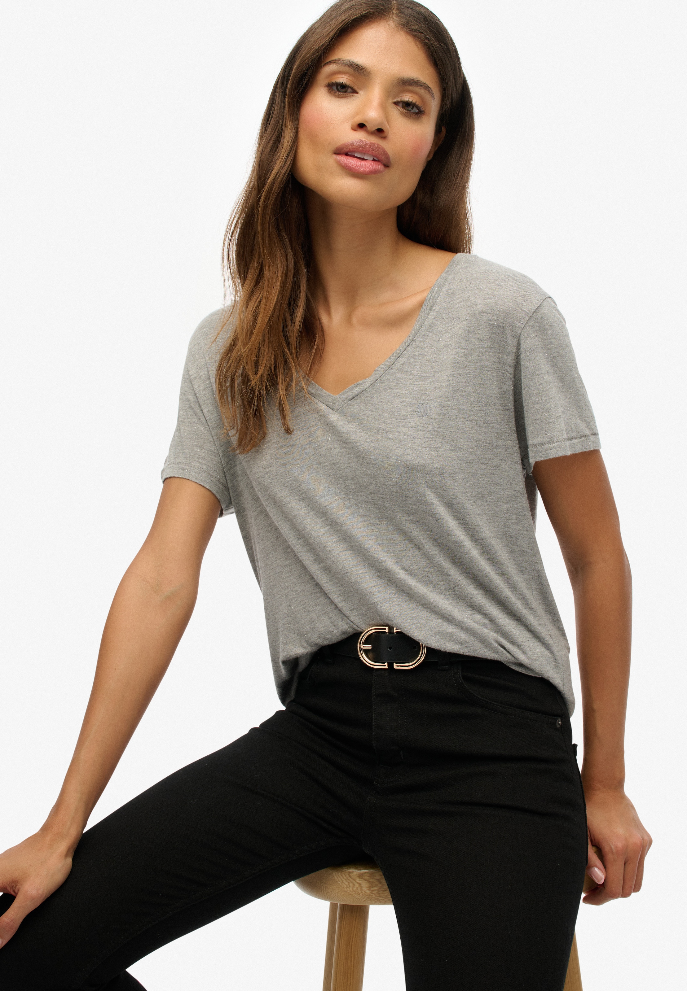 Superdry T-Shirt »STUDIOS SLUB EMB VEE TEE«