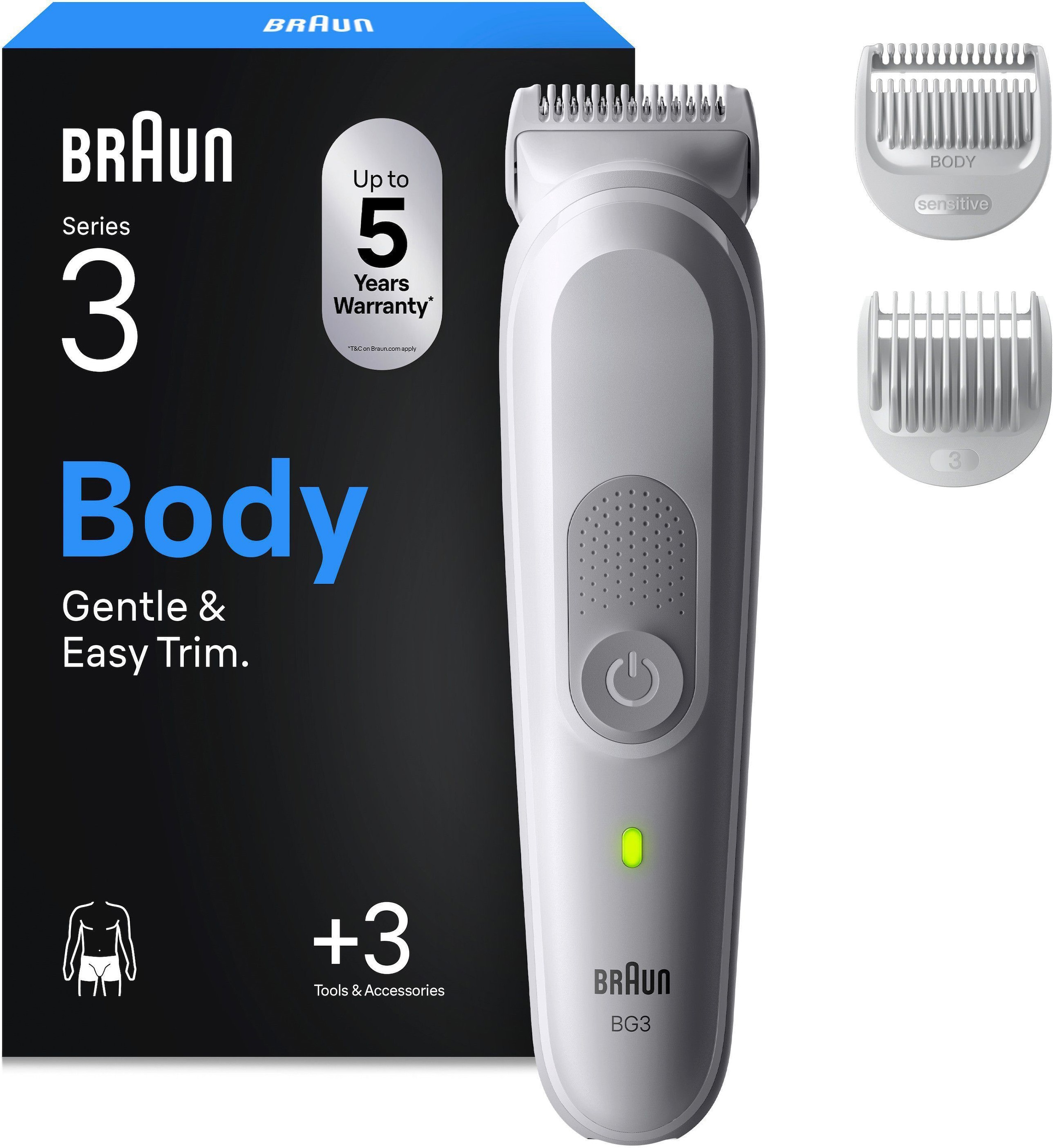 Image of Braun Haarschneider "Bodygroomer BG3530" Extra Hautschutz, 80 Min Akkulaufzeit, wasserdicht