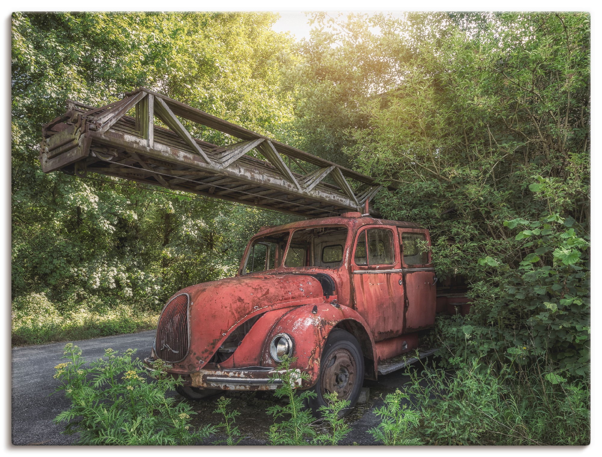 Image of Artland Wandbild »Rostlaube Feuerwehrauto«, Auto, (1 St.), in vielen Grössen & Produktarten - Alubild / Outdoorbild für den Aussenbereich, Leinwandbild, Poster, Wandaufkleber / Wandtattoo auch für Badezimmer geeignet bei Ackermann Versand Schweiz