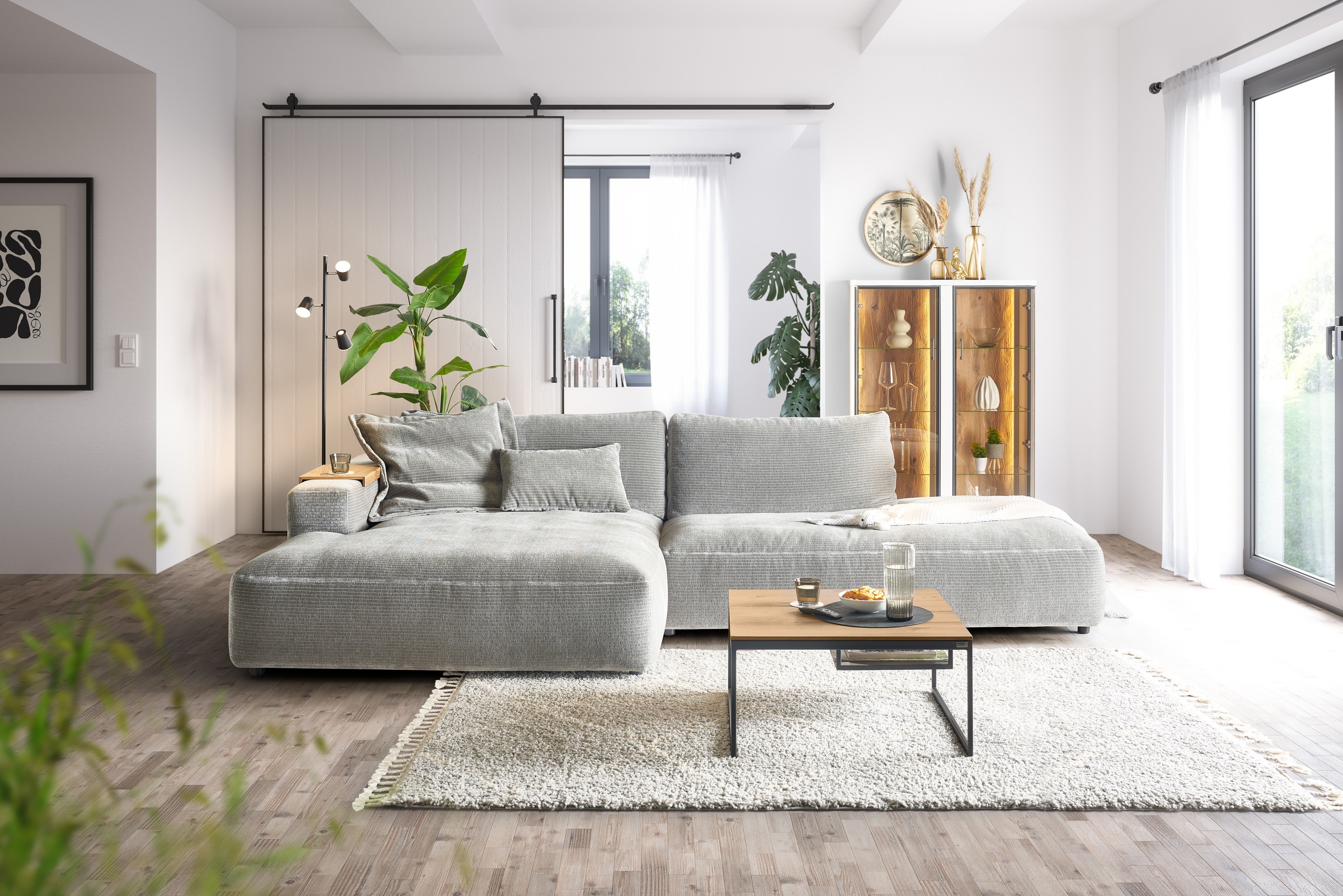 Image of Musterring Ecksofa "Lucia modern und bequem, Breite 330cm, L-Form" verschiedene Farben, grosser Longchair mit Armlehne, B330 x T190 cm