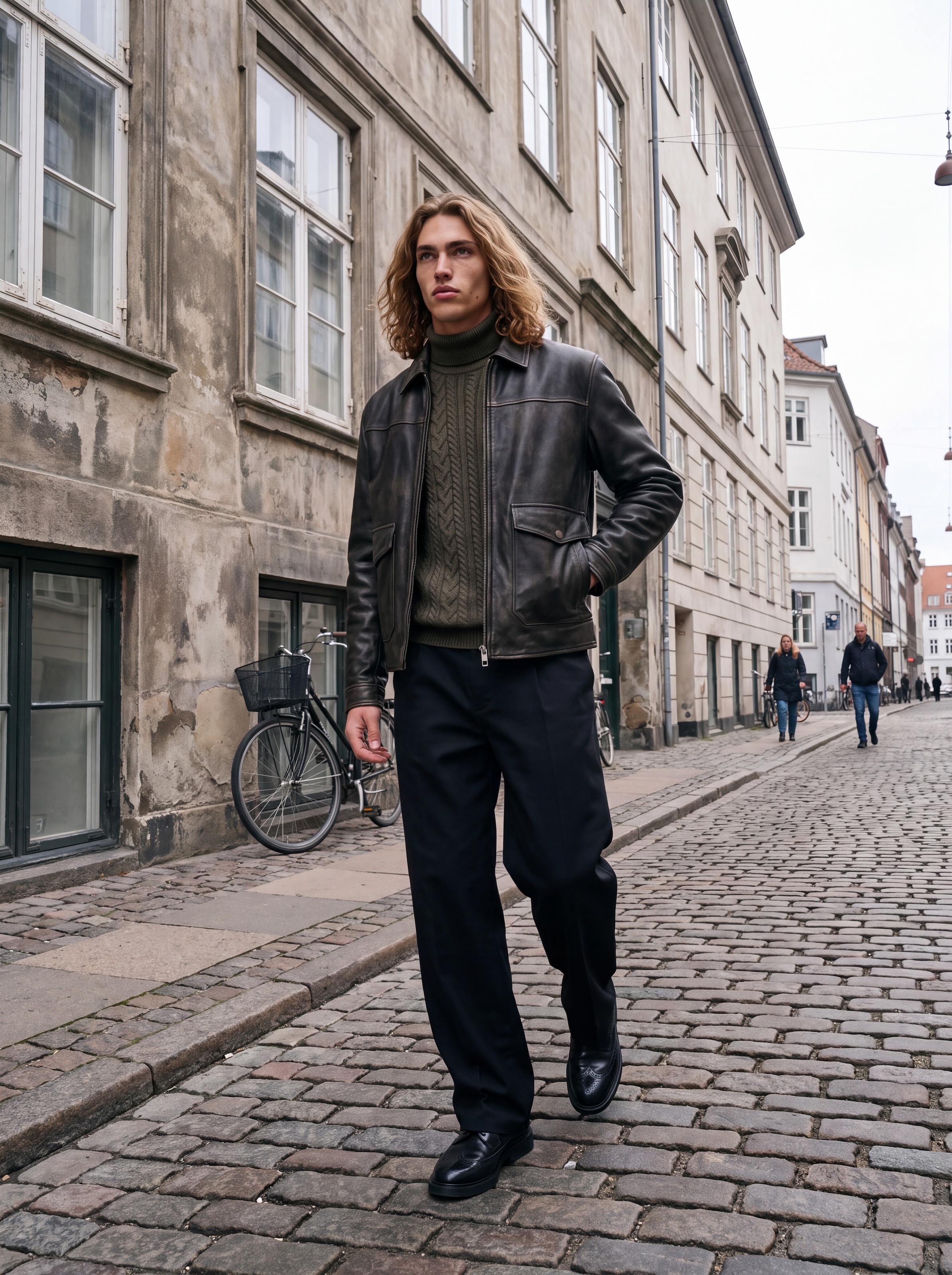Jack & Jones Pull à col roulé »JPRBLUCALLUM CABLE KNIT ROLL NECK« mélange de matériaux, coupe régulière