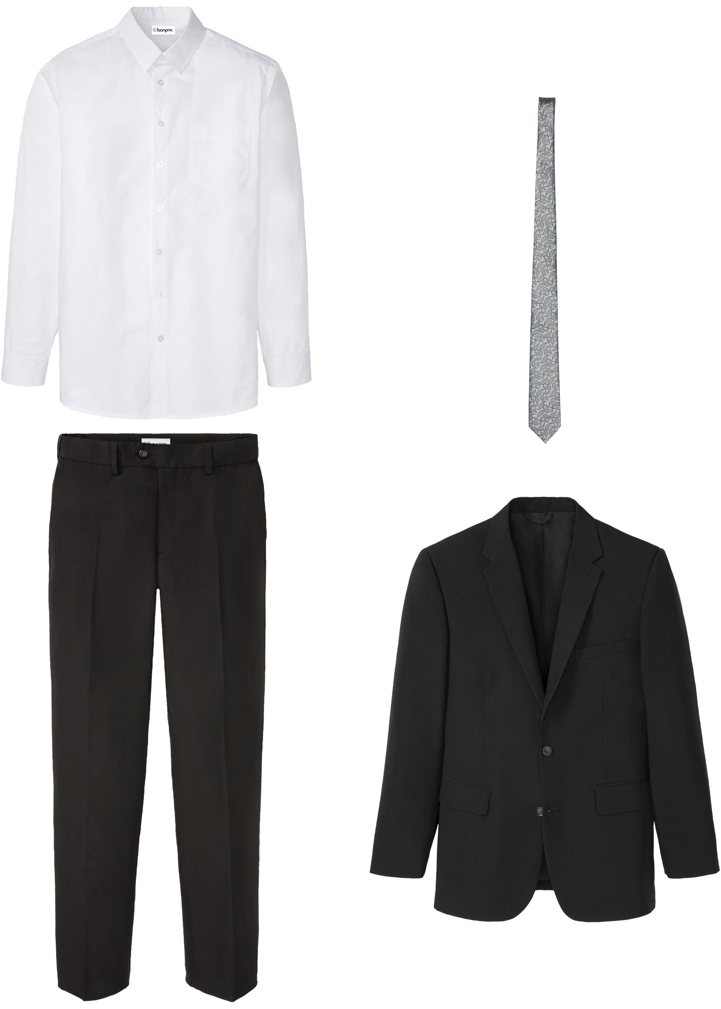 Image of bonprix Anzug Set, 4 tlg. bequem festlicher Stil, bequeme Passform, aus Polyester und Baumwolle