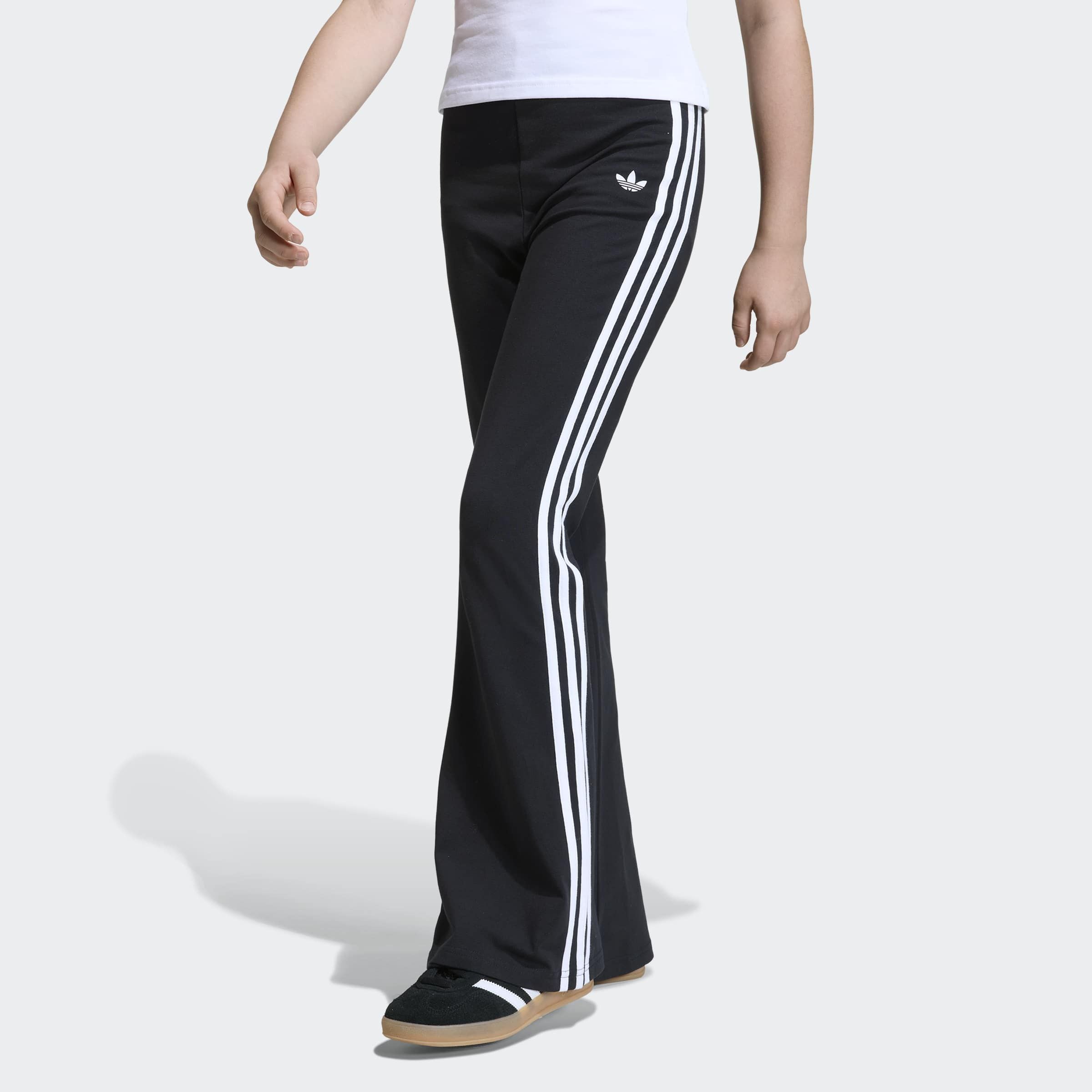 Image of adidas Originals Leggings "3-STREIFEN, AUSGESTELLTES BEIN" eng anliegende Passform, für Kinder, sportlicher Stil, mit Gummizug