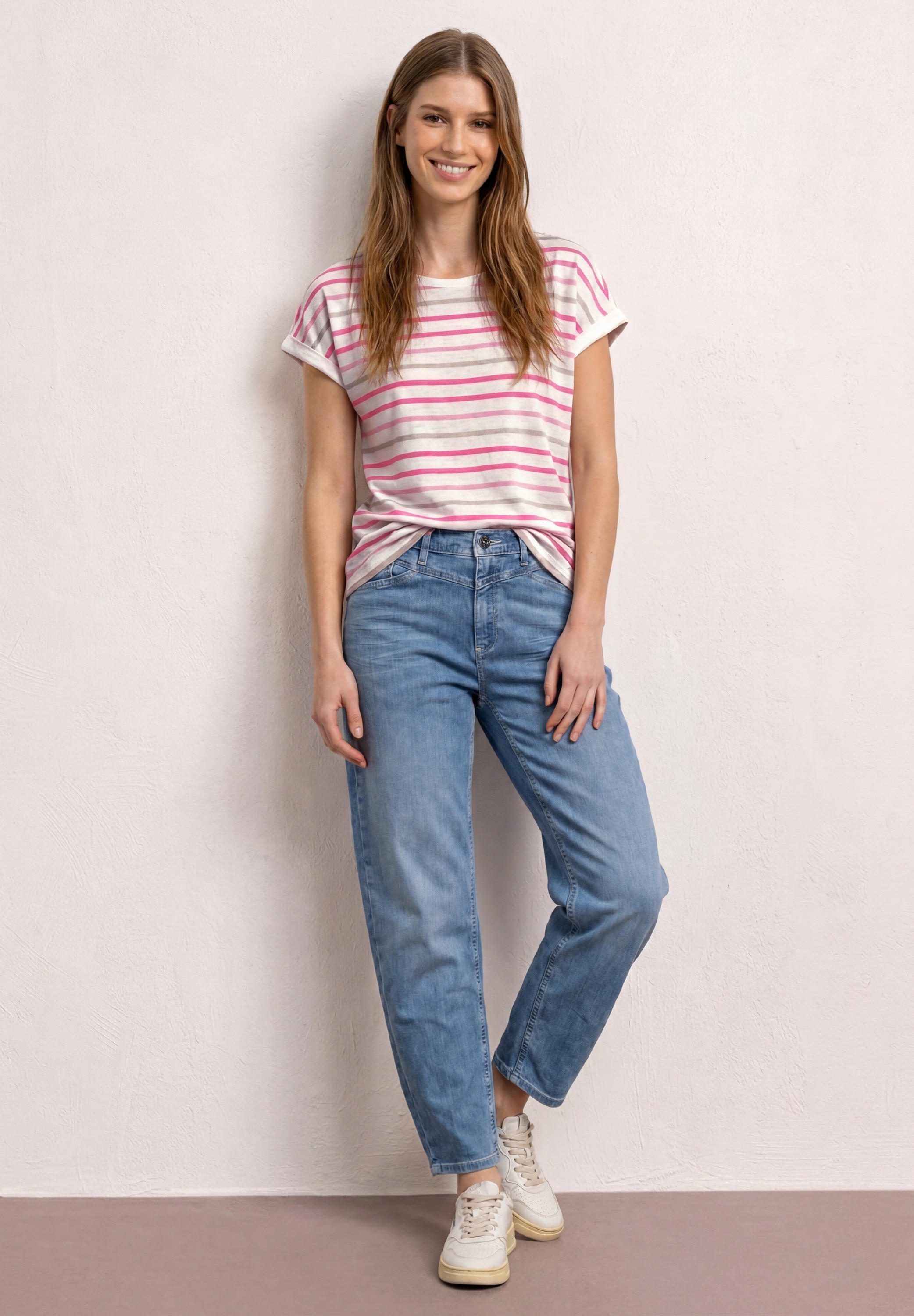 Image of STREET ONE Shirttop Dropped Shoulder Sommershirt mit Streifen