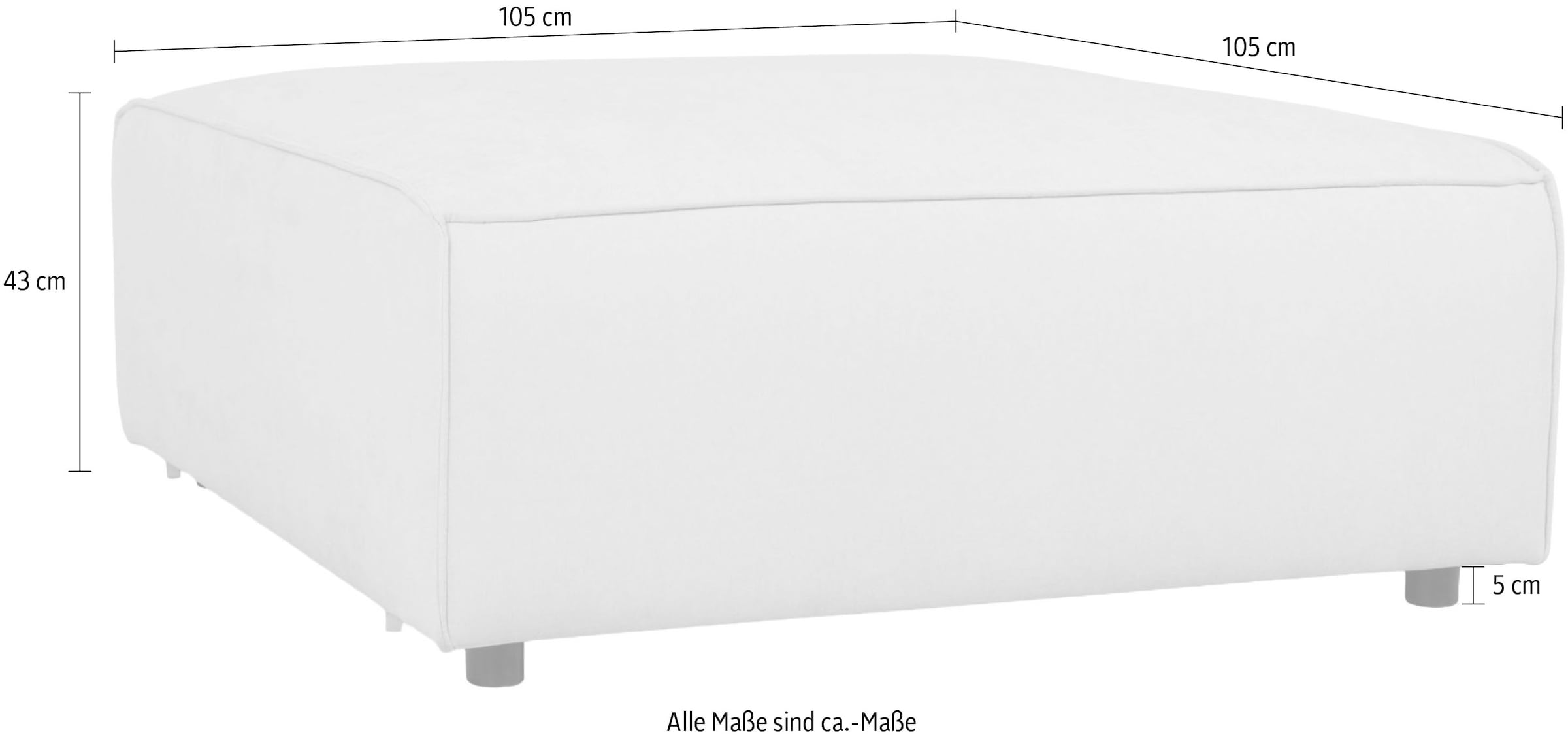 GOODproduct Polsterhocker »Jorrena, extra weicher Chenille-Stoff« Praktische Ergänzung, 105x105 cm, mit Wellenunterfederung