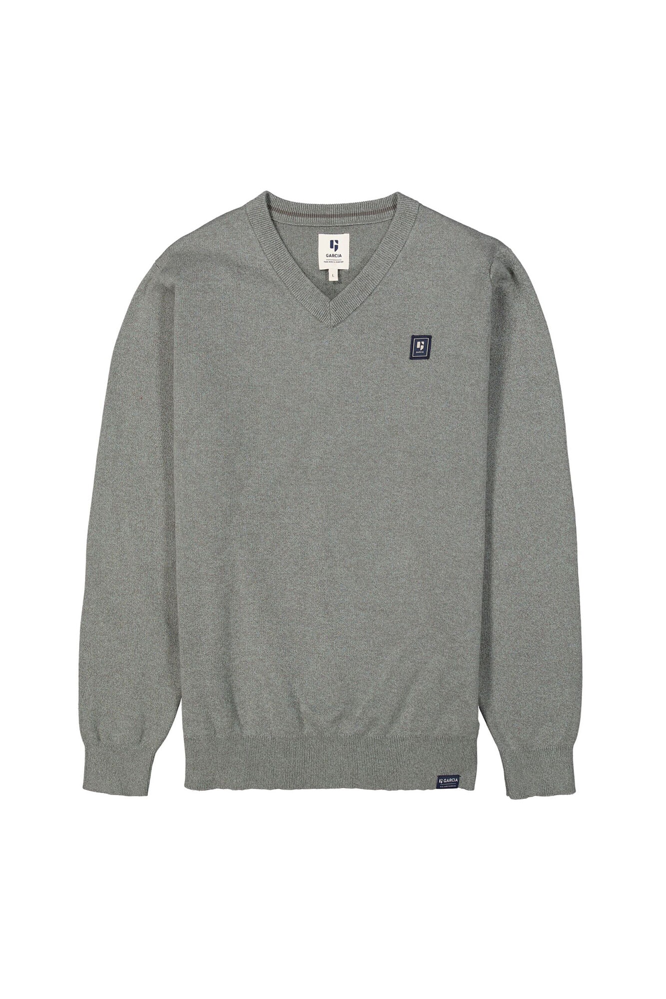 Garcia V-Ausschnitt-Pullover, in melierter Optik