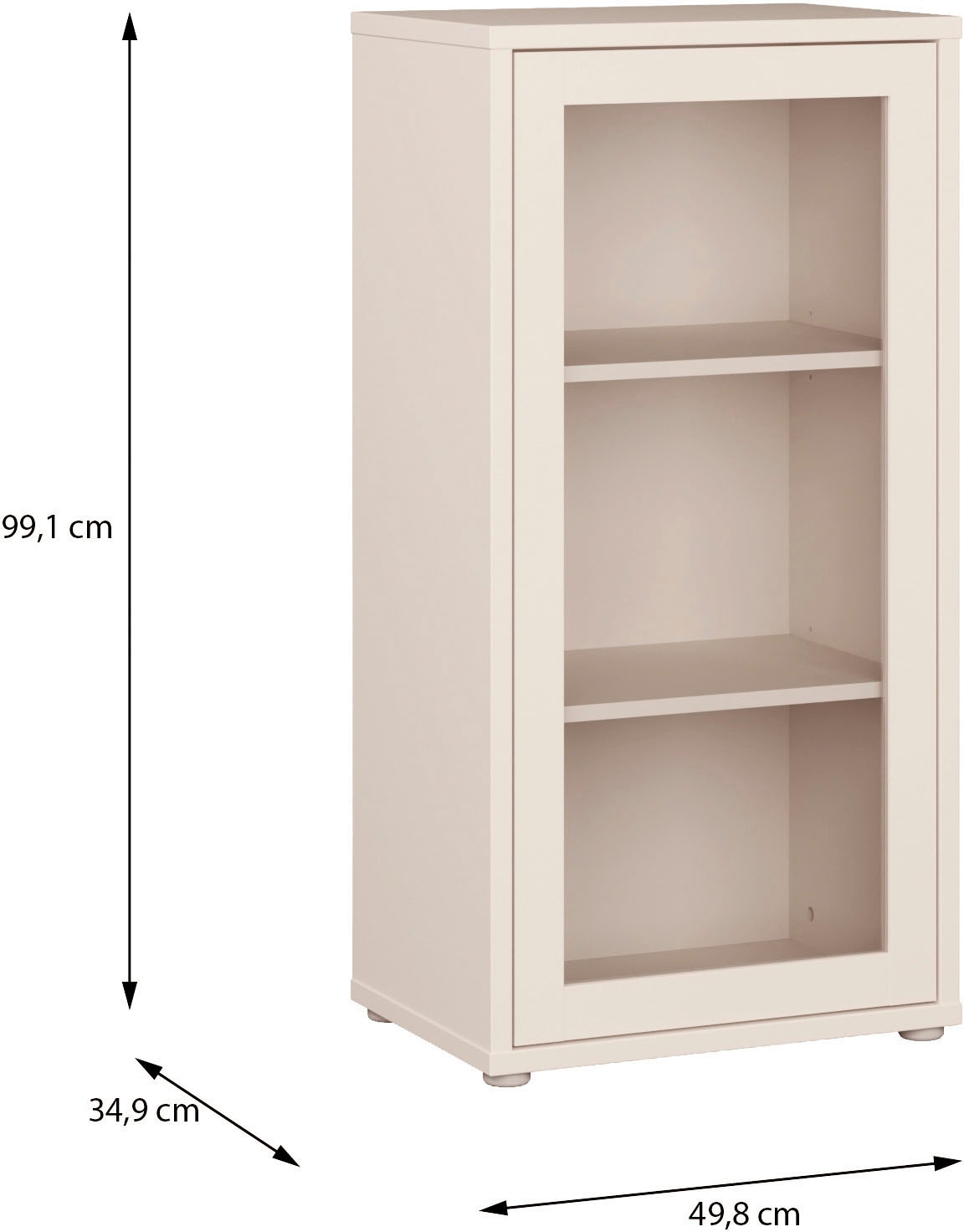 FORTE Commode »Alice Springs Vitrine, erhältlich in 2 Grössen Push to Open« glacis, sans poignée, 2 versions