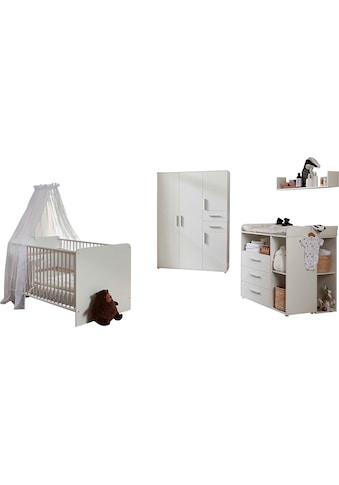 Babyzimmer-Komplettset »Lea«, (Set, 6 St., Bett, Wickelkommode, Unterbauregal,...