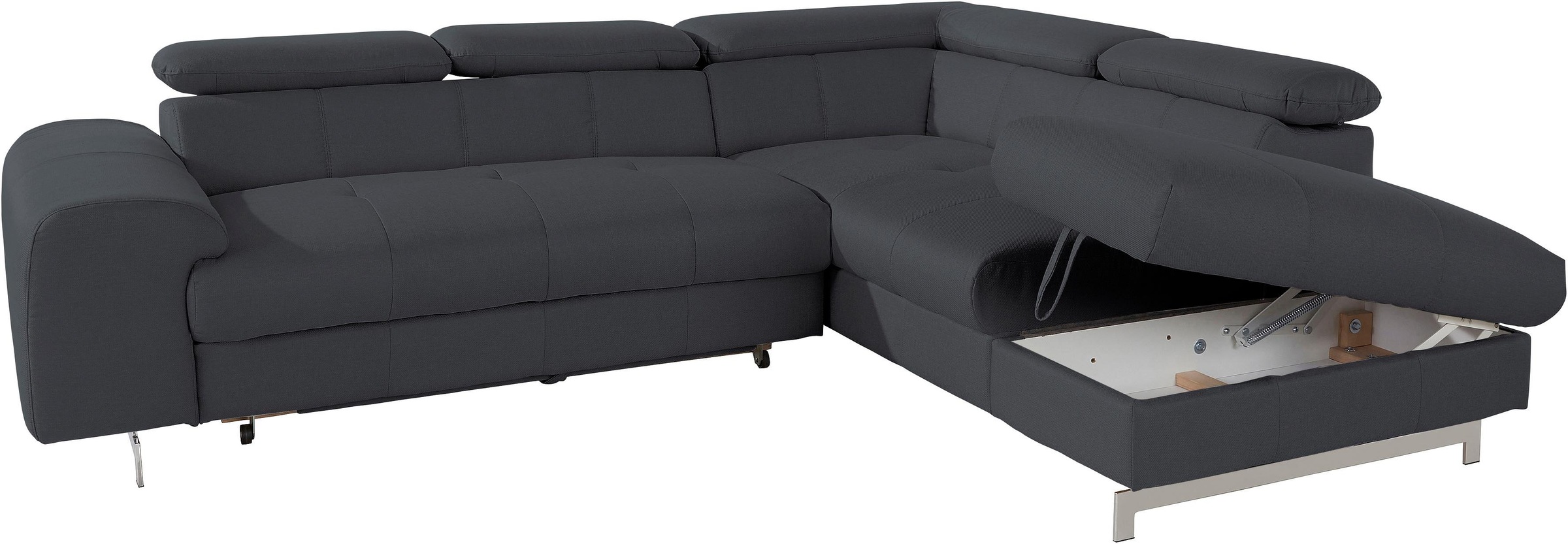 COTTA Ecksofa »Chef L-Form«, mit Kopfteilverstellung, wahlweise mit Bettfunktion & Bettkasten