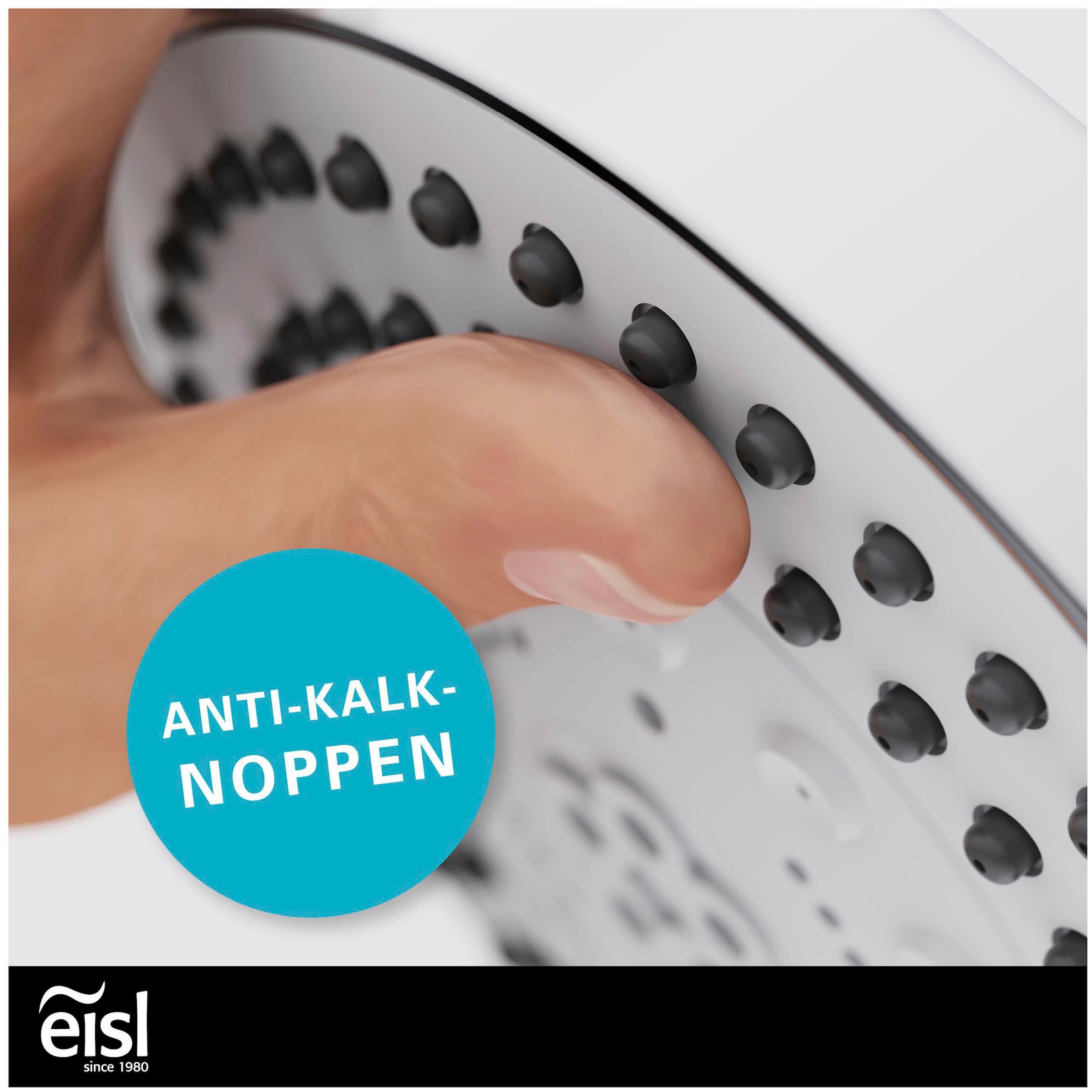 Eisl Garniture de douche »STORM« économiseur d’eau, anti-calcaire, réglable en 7 positions, fonction arrêt d’eau