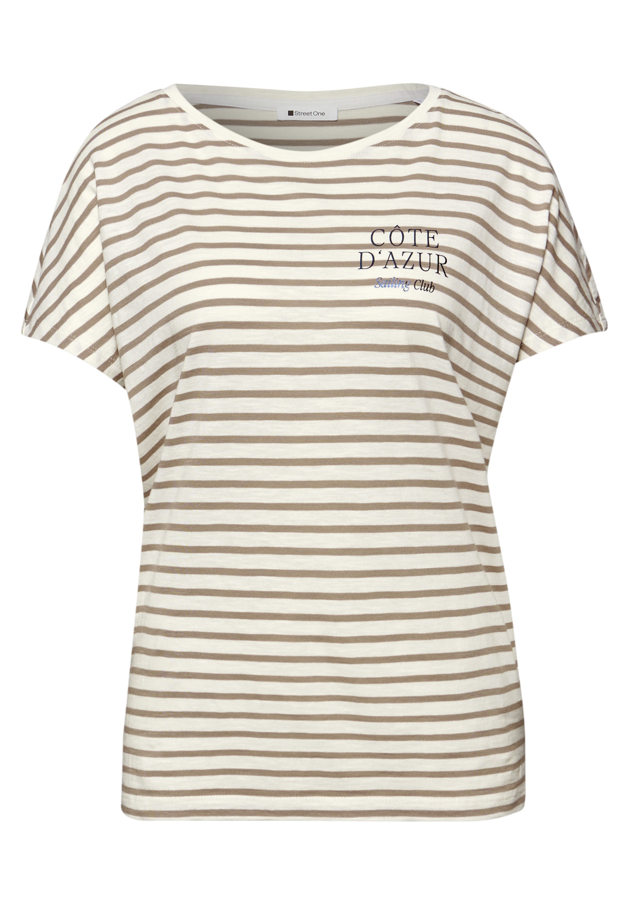 STREET ONE Rundhalsshirt Sommershirt mit Streifen