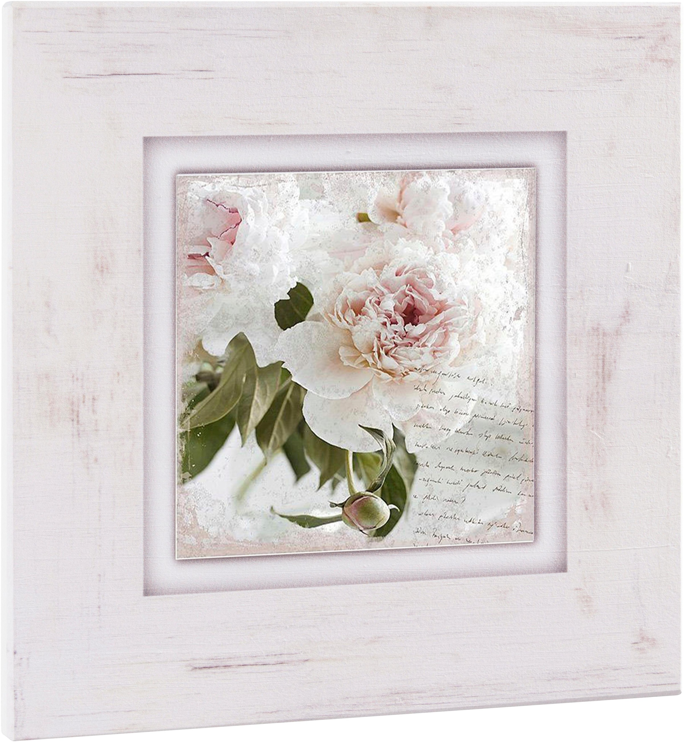Image of Home affaire Holzbild »Rosa Blume«, 40/40 cm bei Ackermann Versand Schweiz