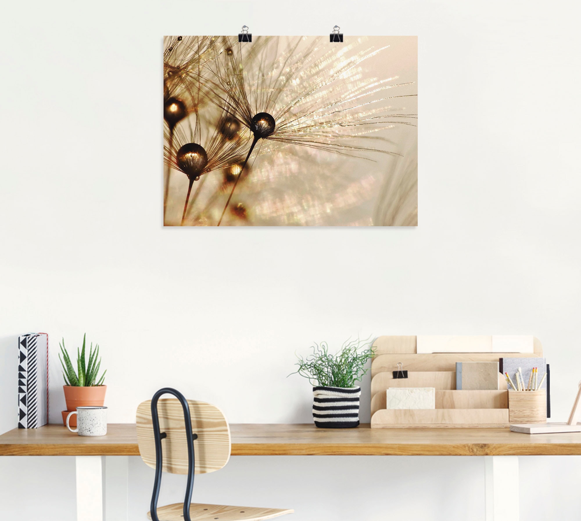 Artland Wandbild »Pusteblume Goldener Tropfen« Blumen 1 Stk. tlg. als Alubild, Leinwandbild, Poster in verschied. Grössen